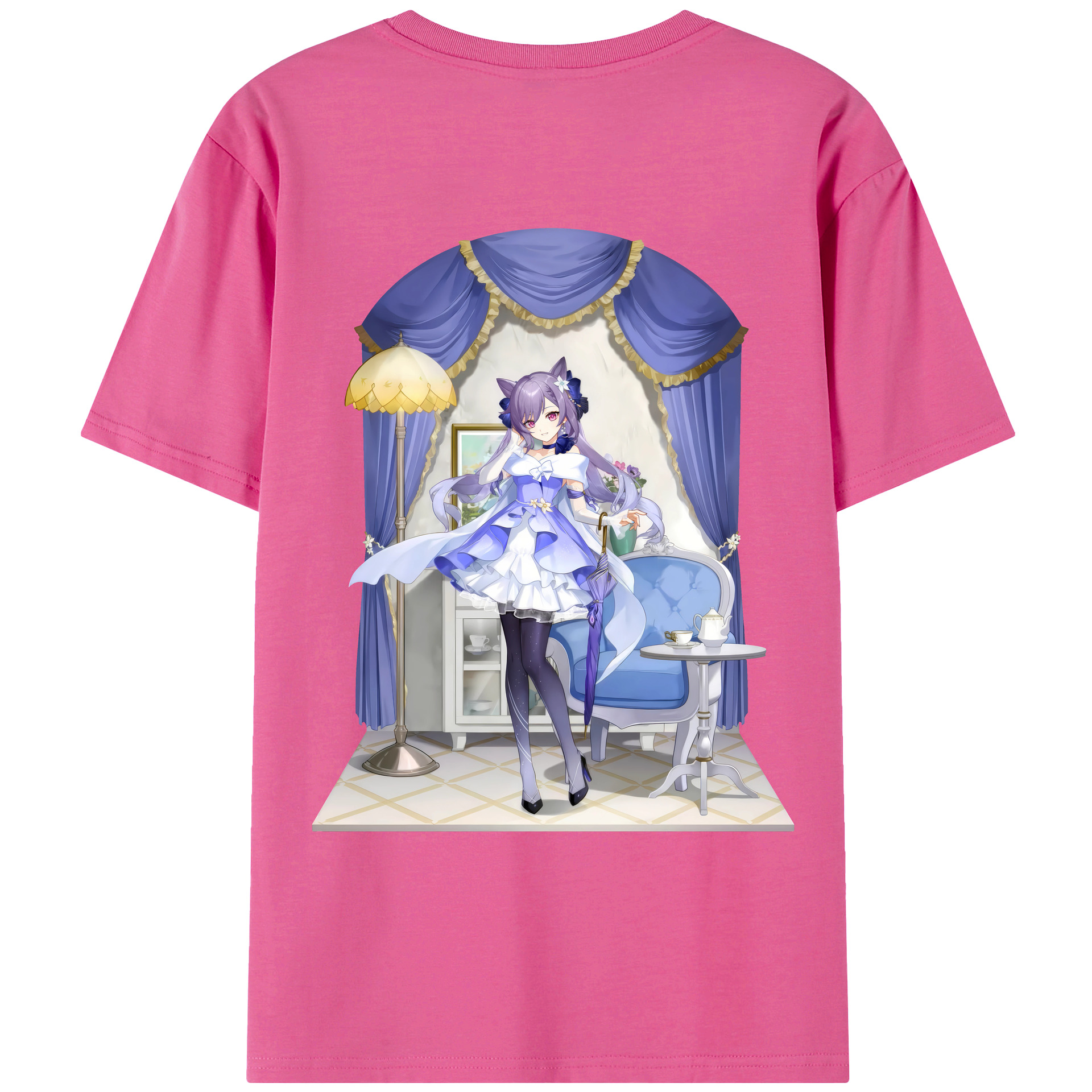 げんし神 刻晴 こくせい genshin Kokusei レディース半袖Tシャツ(バックプリント)