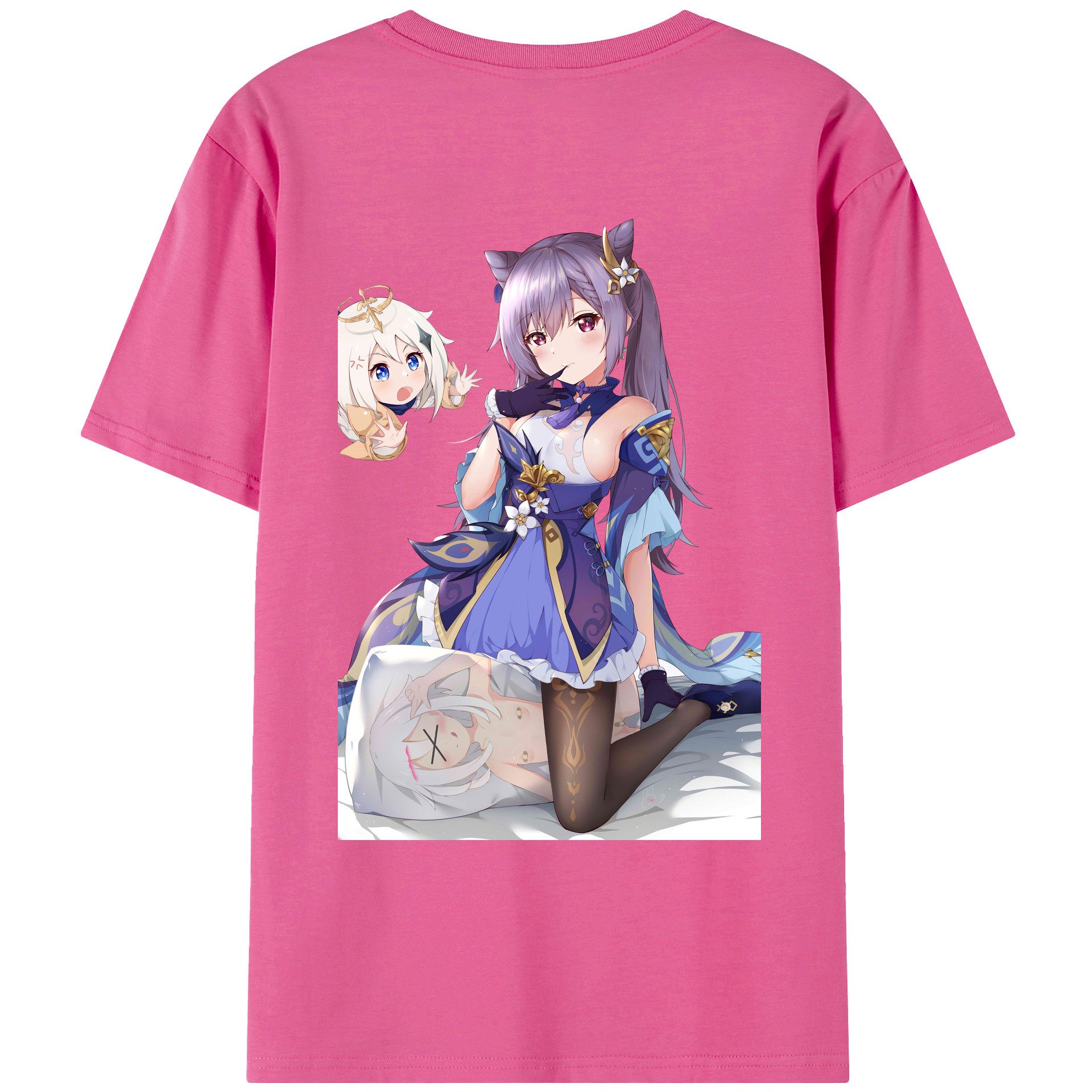 げんし神 刻晴 こくせい genshin Kokusei レディース半袖Tシャツ(バックプリント)