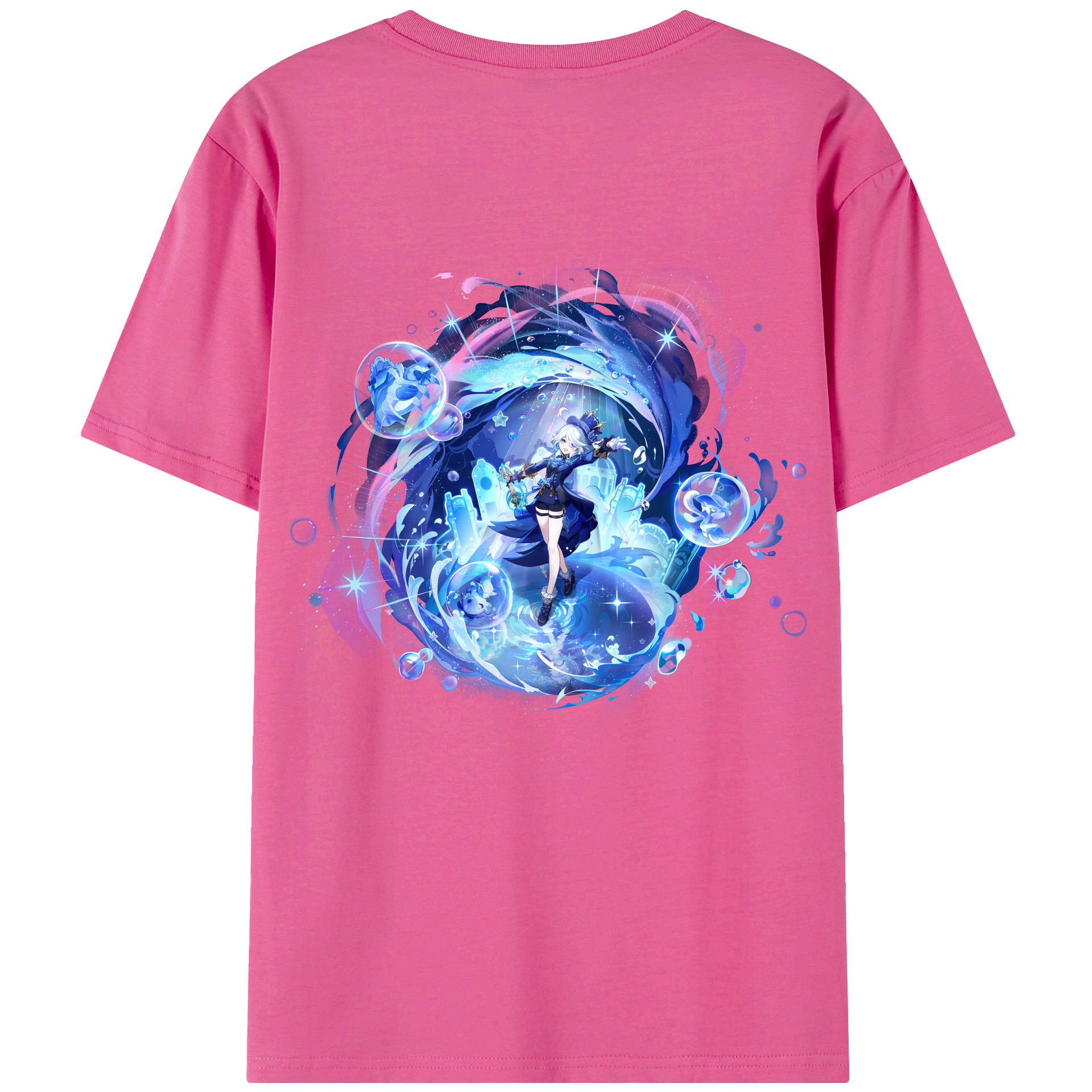 げんし神 フリーナ genshin Furina レディース半袖Tシャツ(バックプリント)