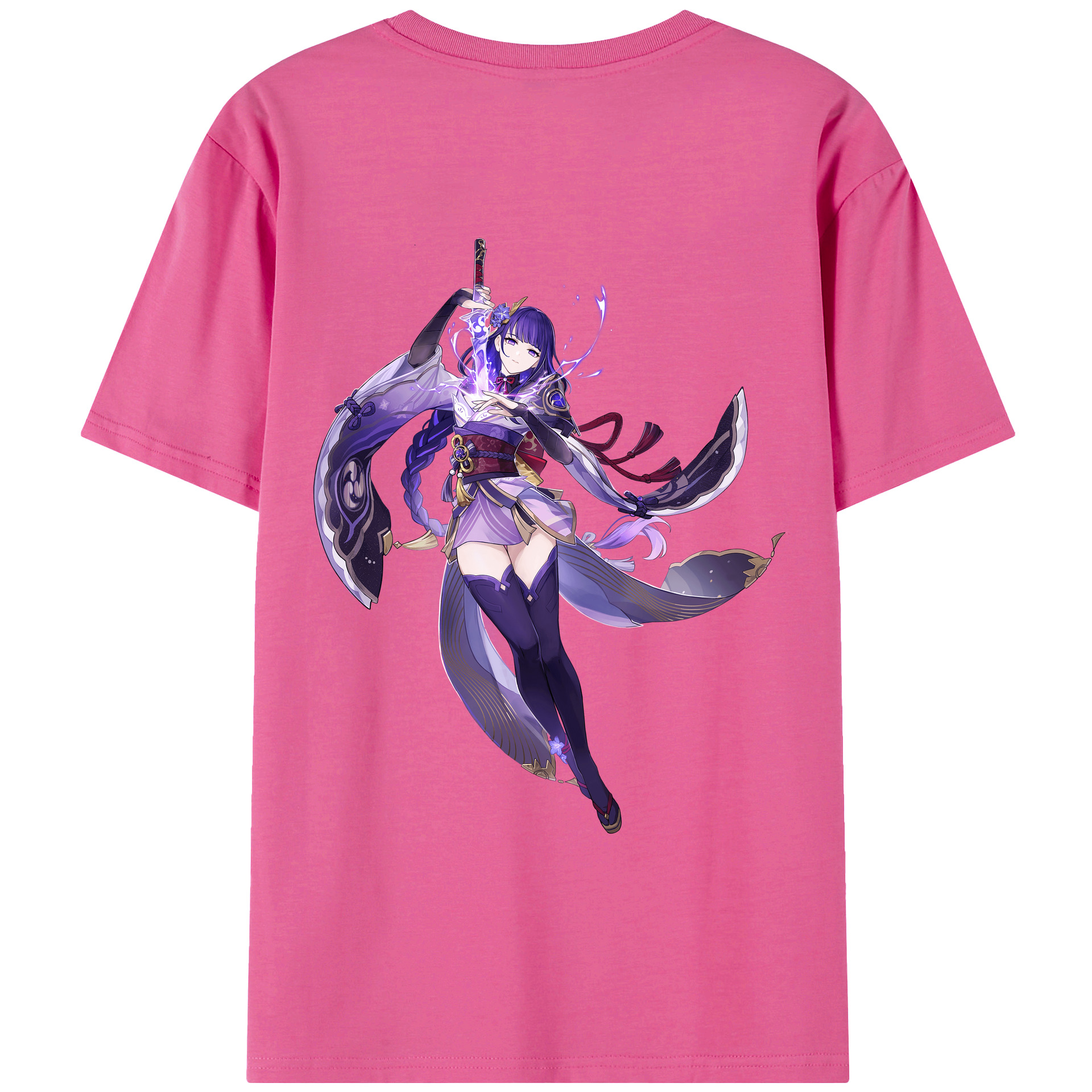 げんし神 雷電将軍 らいでんしょうぐん genshin Raiden Shogun レディース半袖Tシャツ(バックプリント)