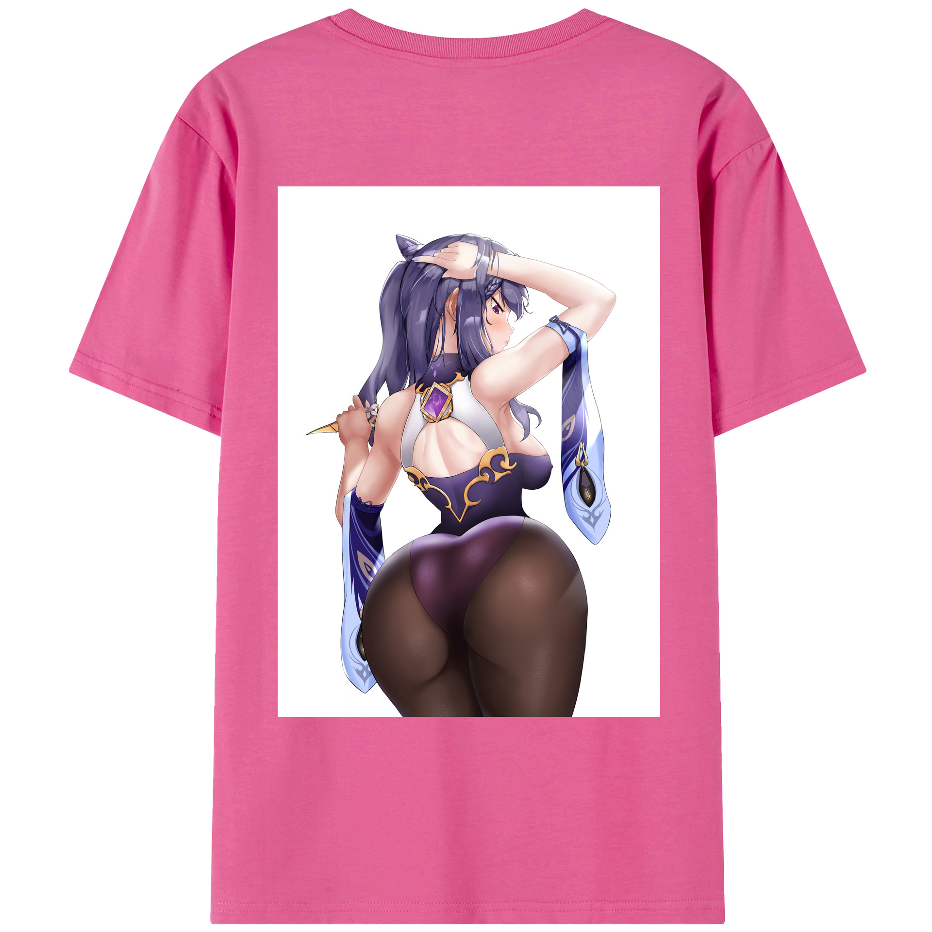 げんし神 刻晴 こくせい genshin Kokusei レディース半袖Tシャツ(バックプリント)