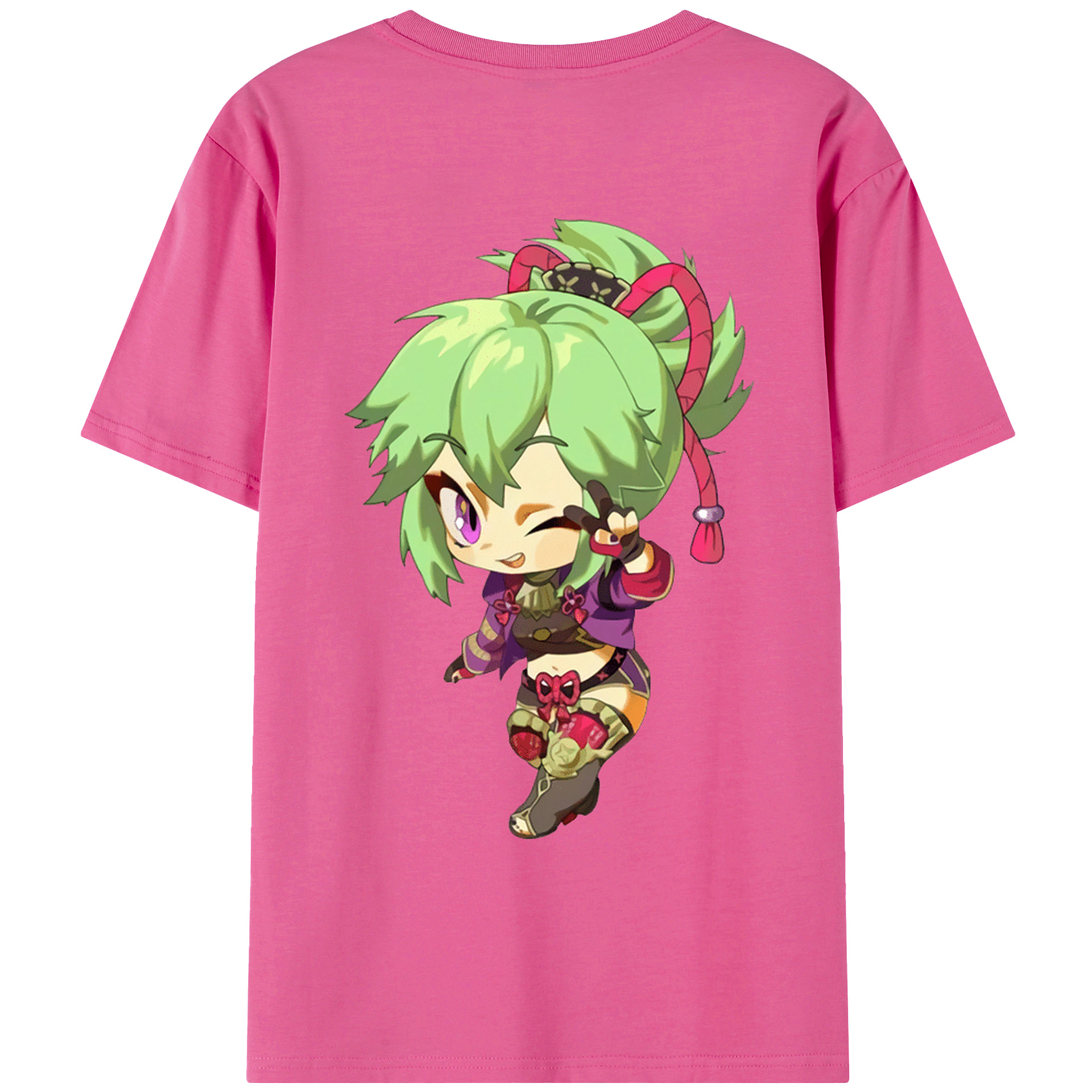 げんし神  久岐忍 くき しのぶ genshin Kuki Shinobu レディース半袖Tシャツ(バックプリント)