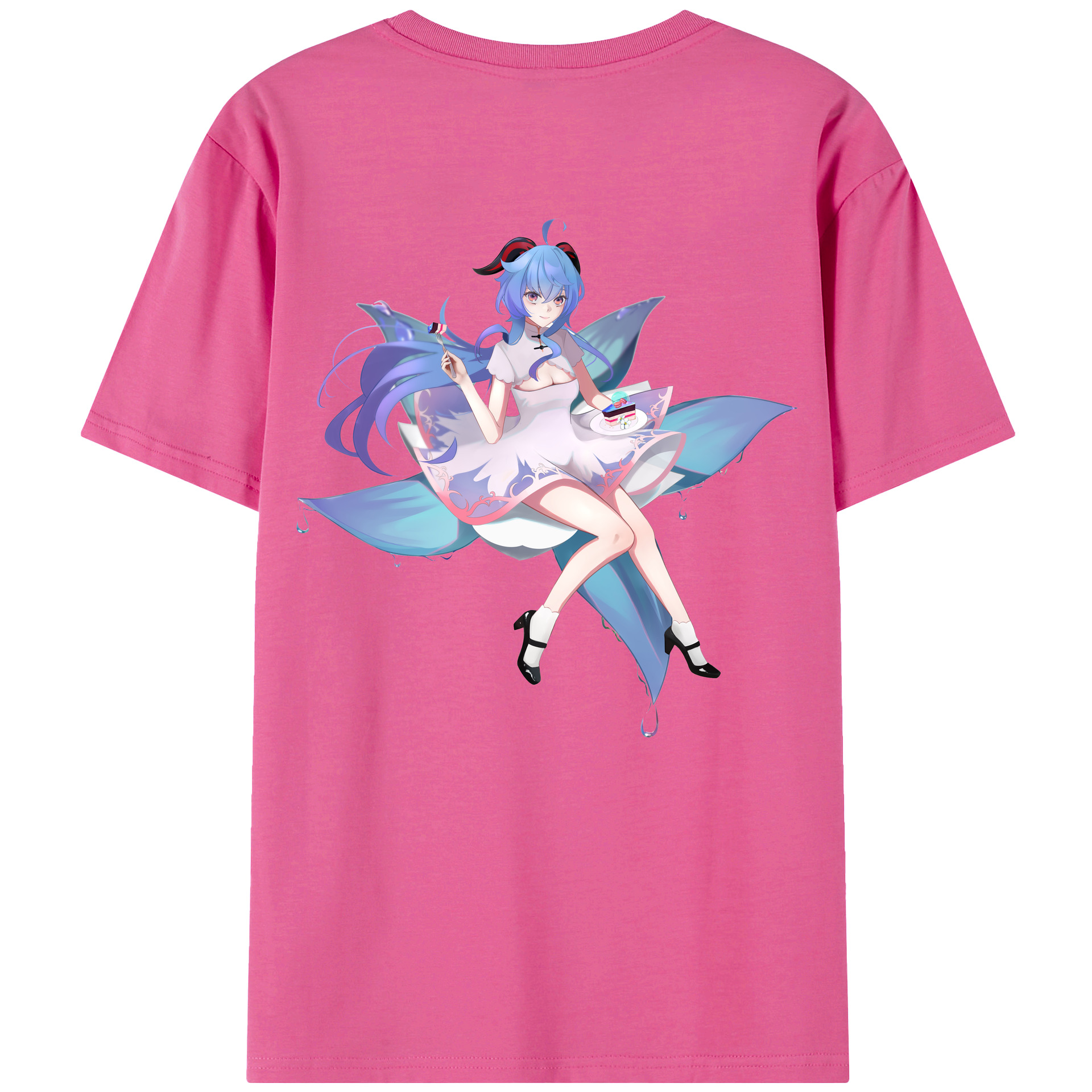 げんし神 甘雨 かんう genshin Ganyu レディース半袖Tシャツ(バックプリント)