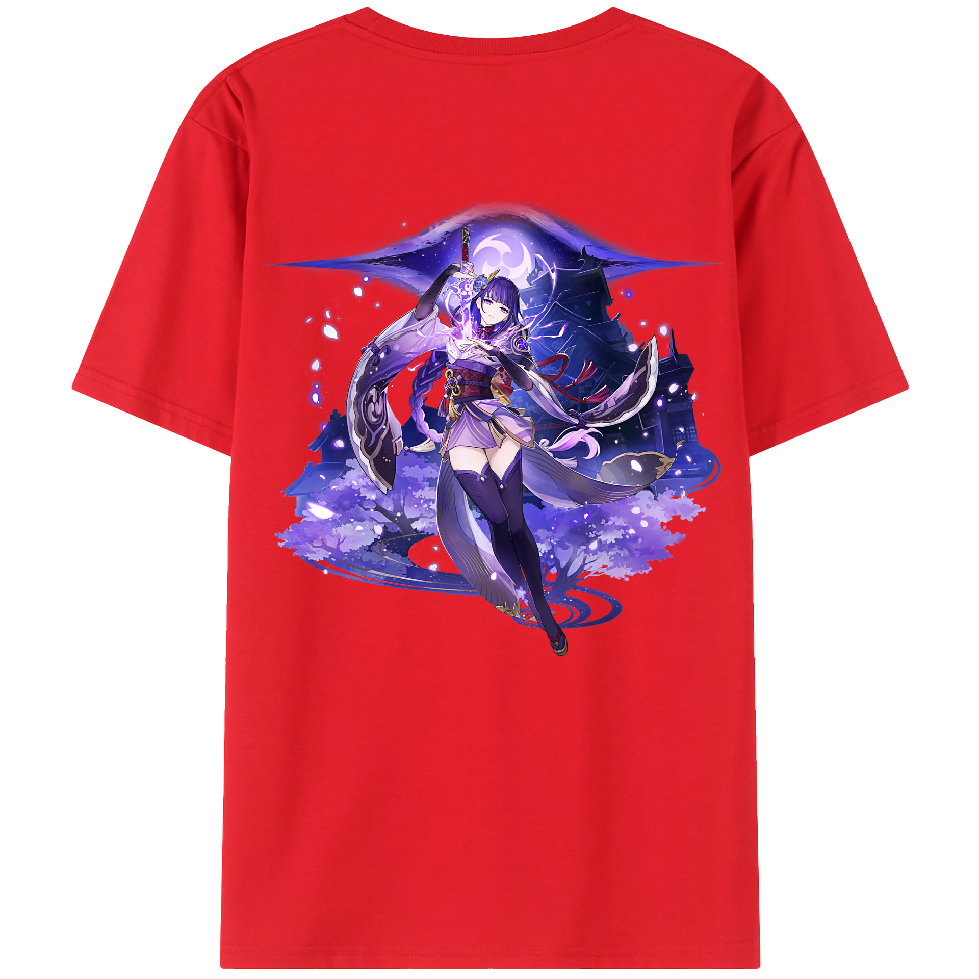 げんし神 雷電将軍 らいでんしょうぐん genshin Raiden Shogun レディース半袖Tシャツ(バックプリント)