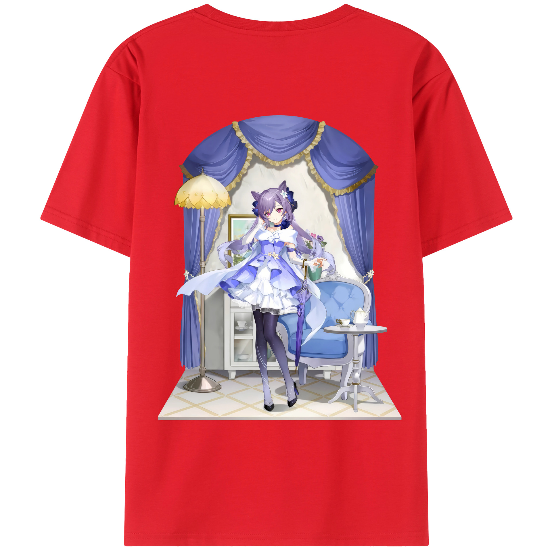 げんし神 刻晴 こくせい genshin Kokusei レディース半袖Tシャツ(バックプリント)