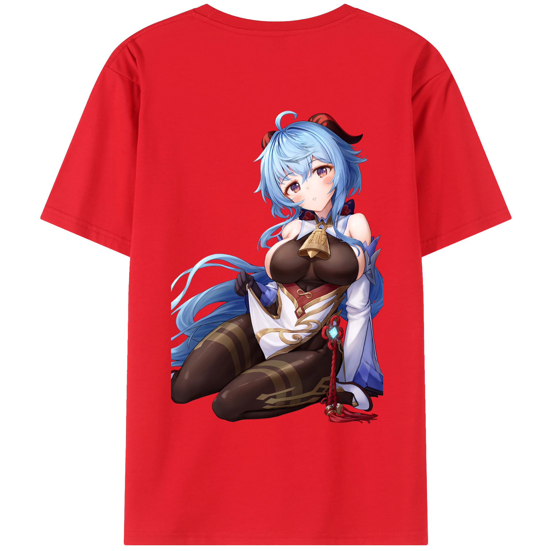 げんし神 甘雨 かんう genshin Ganyu レディース半袖Tシャツ(バックプリント)