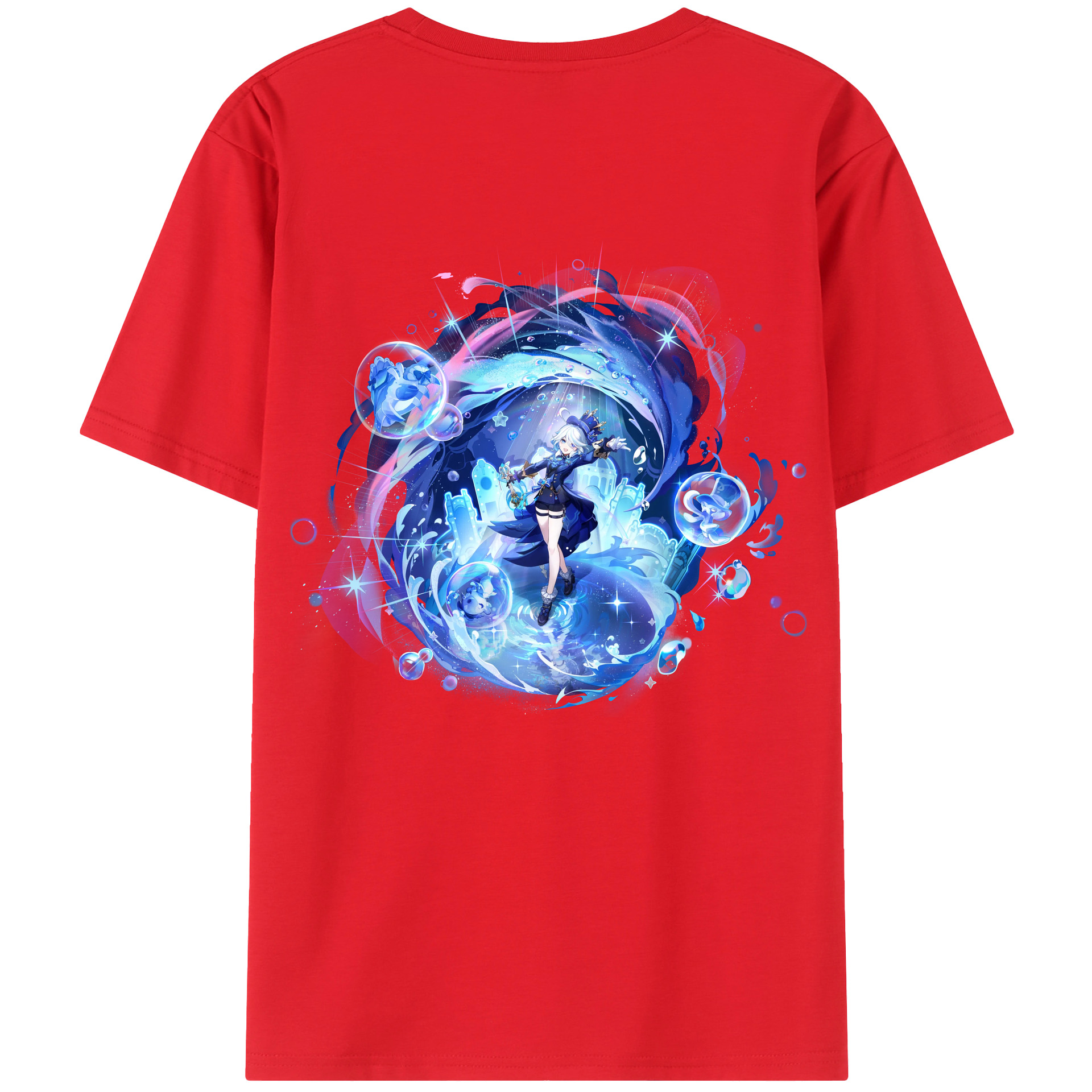 げんし神 フリーナ genshin Furina レディース半袖Tシャツ(バックプリント)