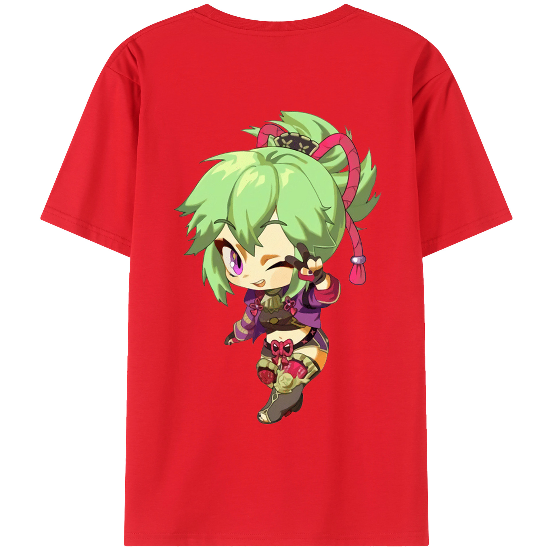 げんし神  久岐忍 くき しのぶ genshin Kuki Shinobu レディース半袖Tシャツ(バックプリント)