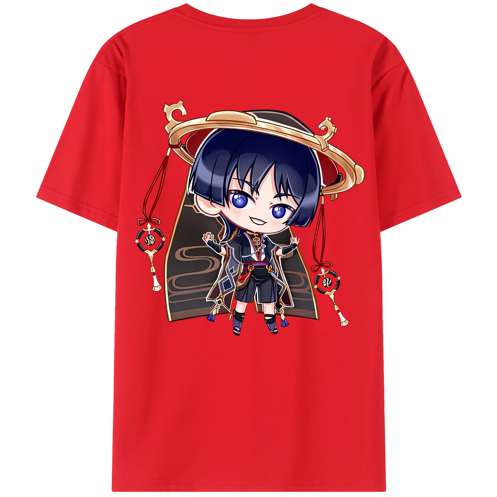 げんし神 さんペい genshin Sanpei レディース半袖Tシャツ(バックプリント)