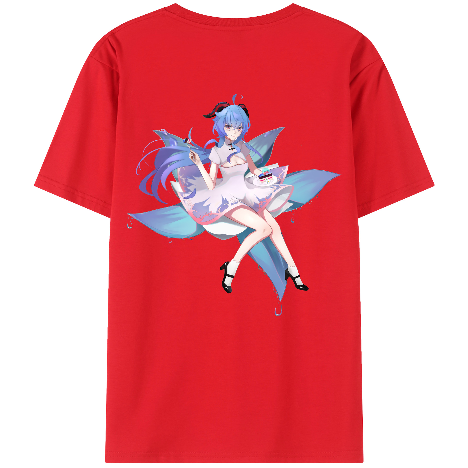 げんし神 甘雨 かんう genshin Ganyu レディース半袖Tシャツ(バックプリント)