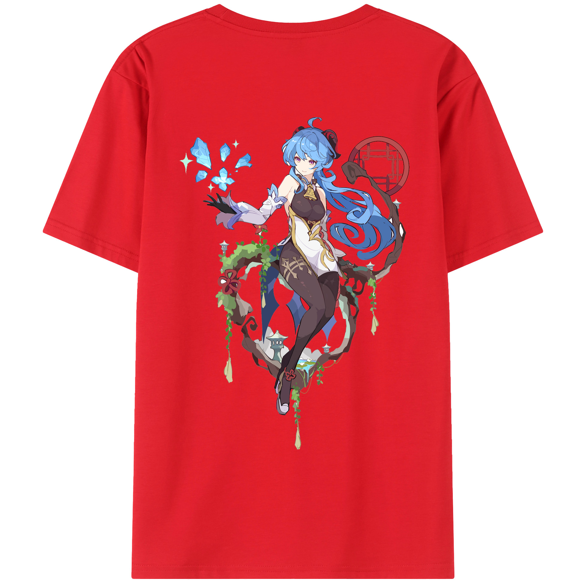 げんし神 甘雨 かんう genshin Ganyu レディース半袖Tシャツ(バックプリント)