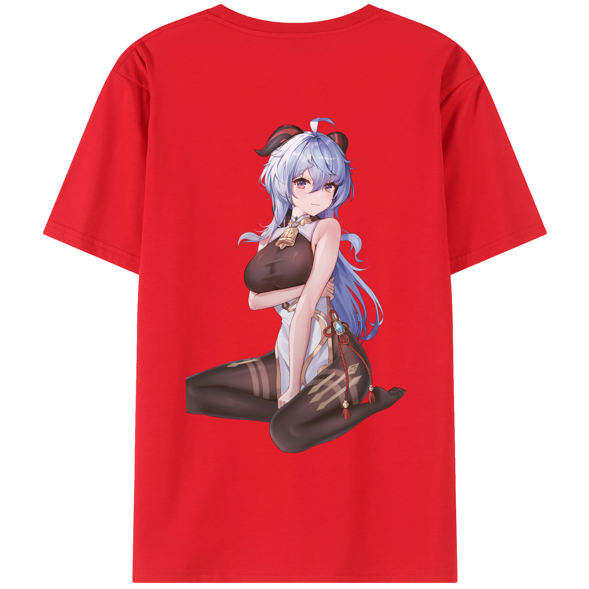 げんし神 甘雨 かんう genshin Ganyu レディース半袖Tシャツ(バックプリント)