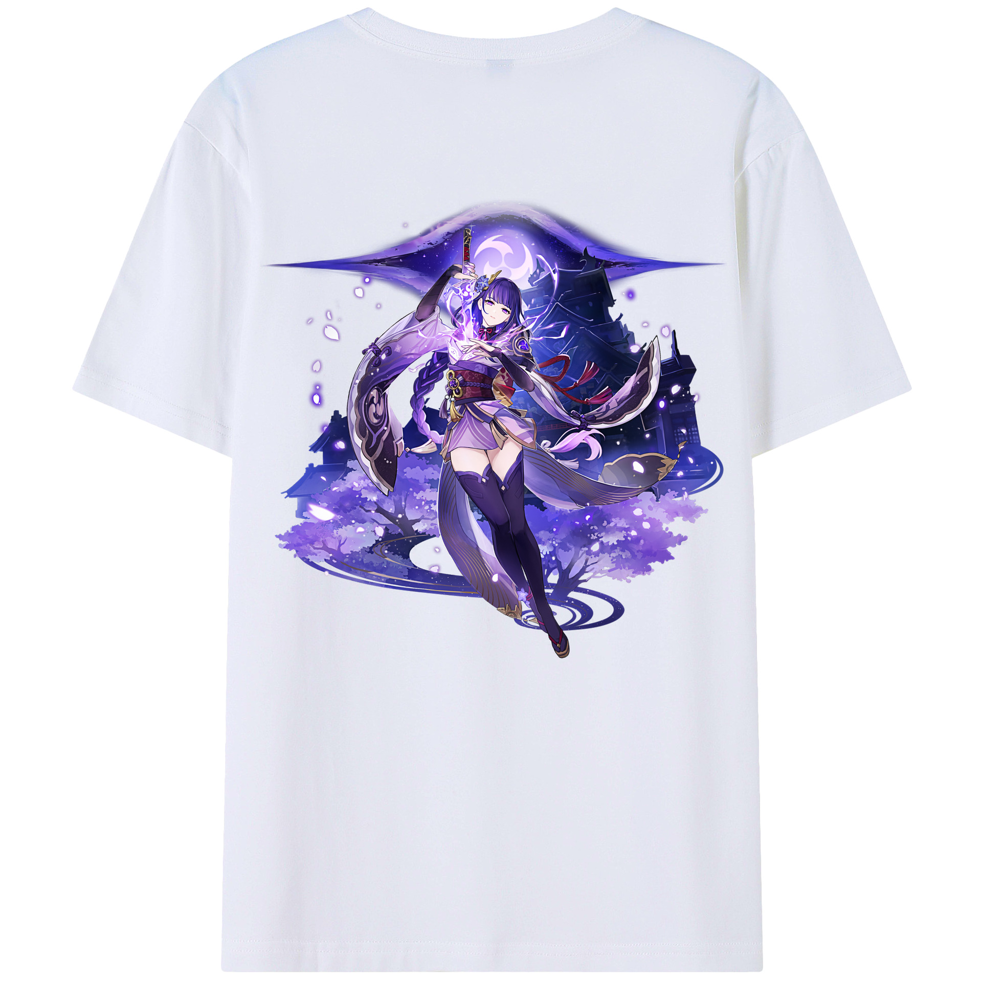げんし神 雷電将軍 らいでんしょうぐん genshin Raiden Shogun レディース半袖Tシャツ(バックプリント)
