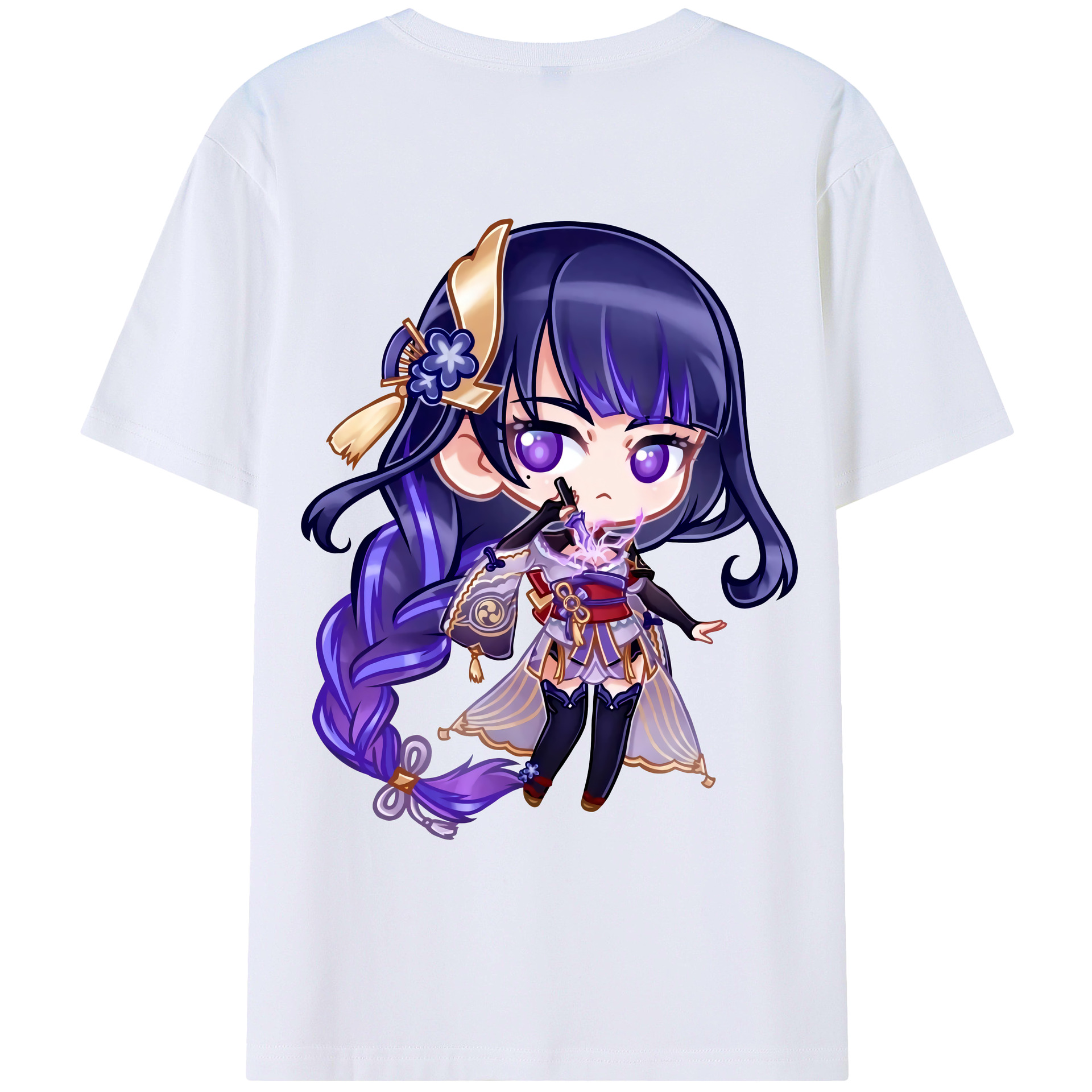 げんし神 雷電将軍 らいでんしょうぐん genshin Raiden Shogun レディース半袖Tシャツ(バックプリント)