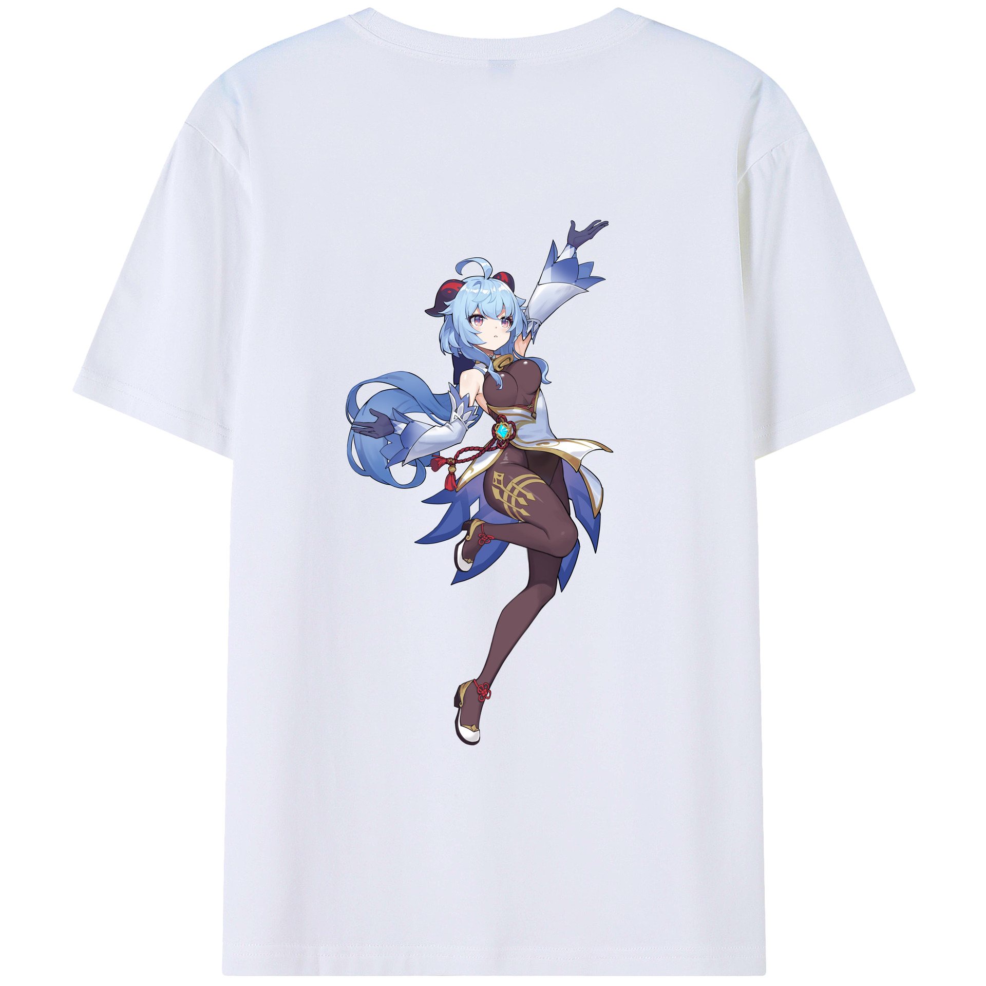 げんし神 甘雨 かんう genshin Ganyu レディース半袖Tシャツ(バックプリント)