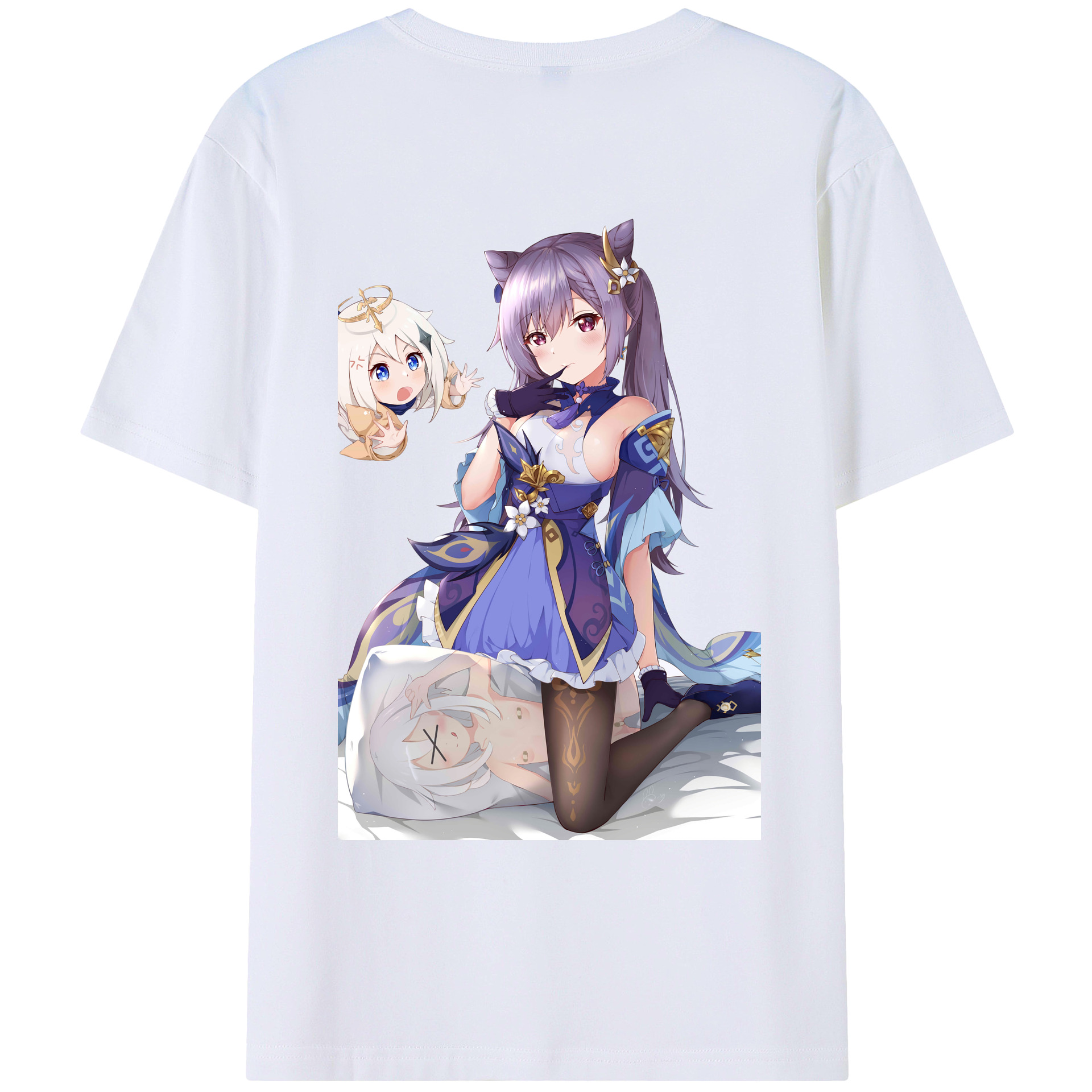 げんし神 刻晴 こくせい genshin Kokusei レディース半袖Tシャツ(バックプリント)