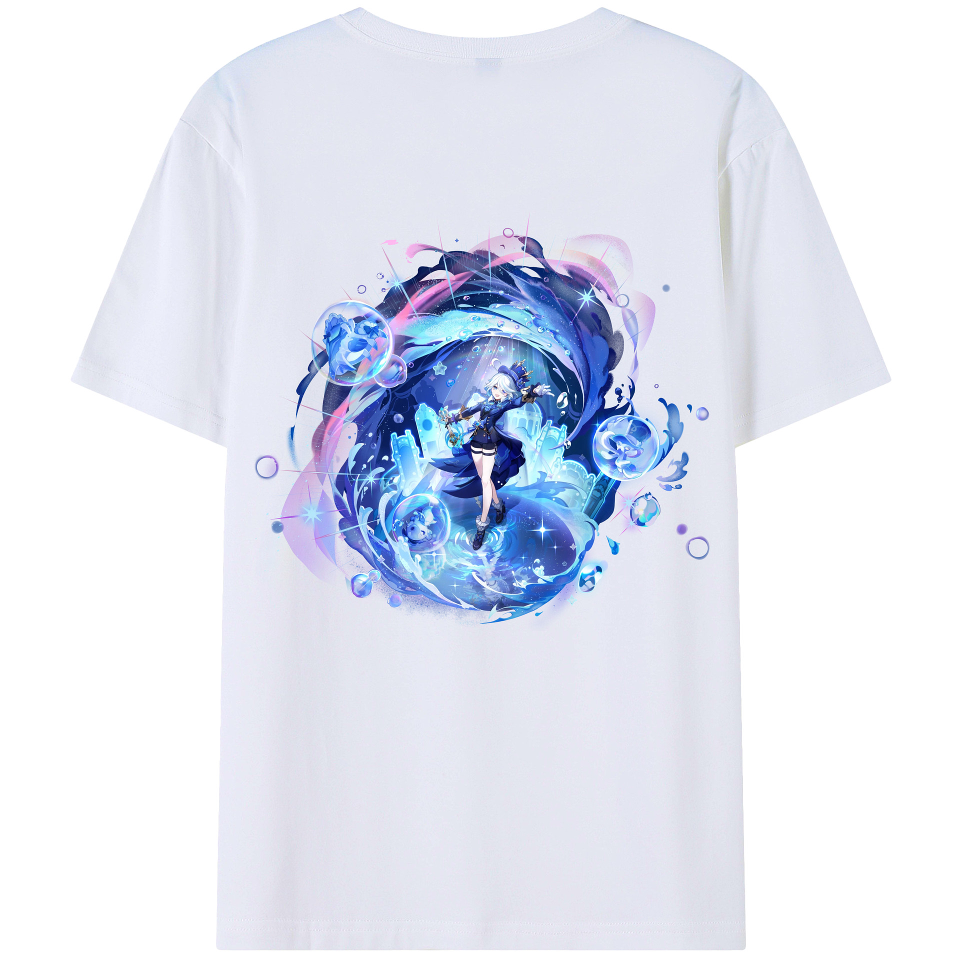 げんし神 フリーナ genshin Furina レディース半袖Tシャツ(バックプリント)