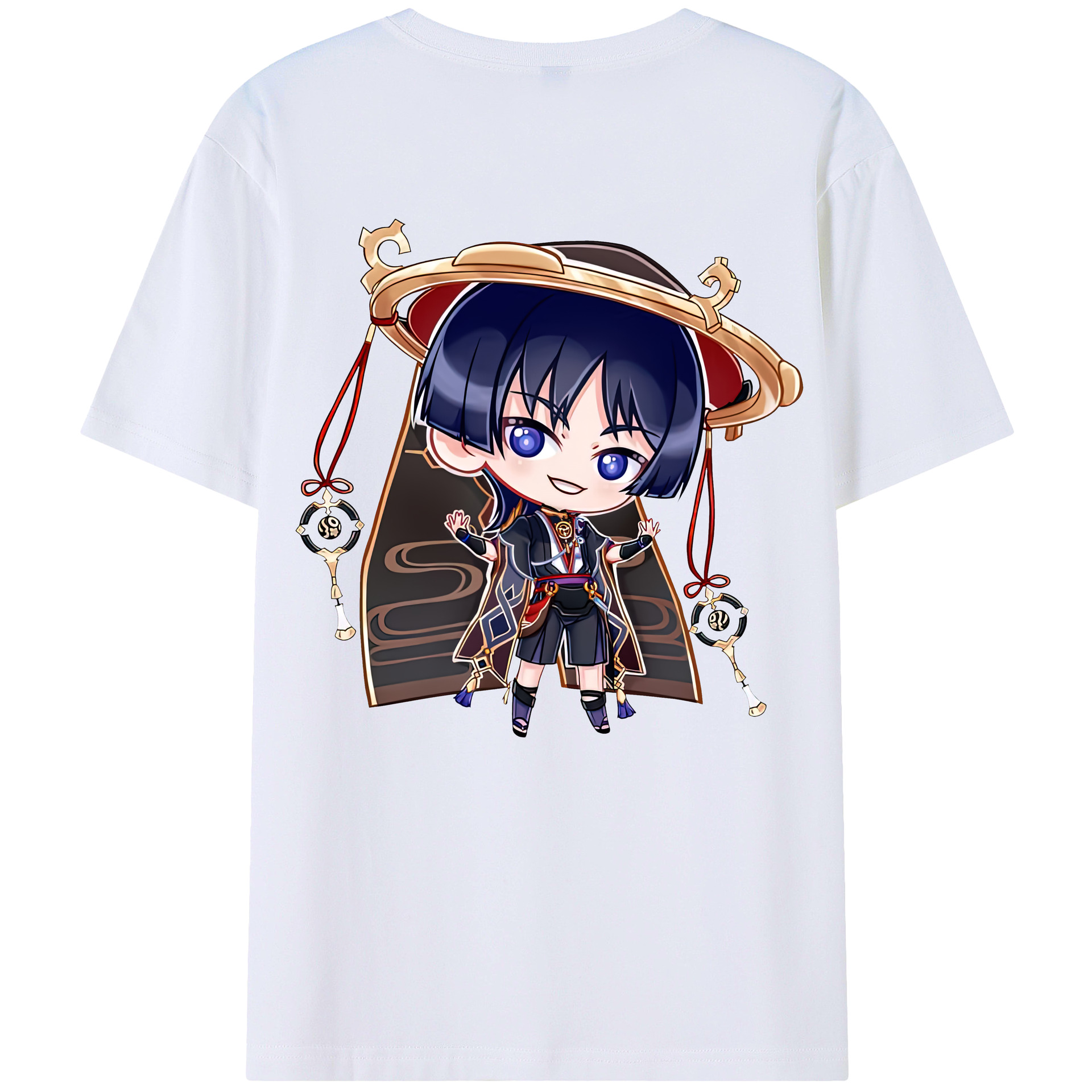 げんし神 さんペい genshin Sanpei レディース半袖Tシャツ(バックプリント)