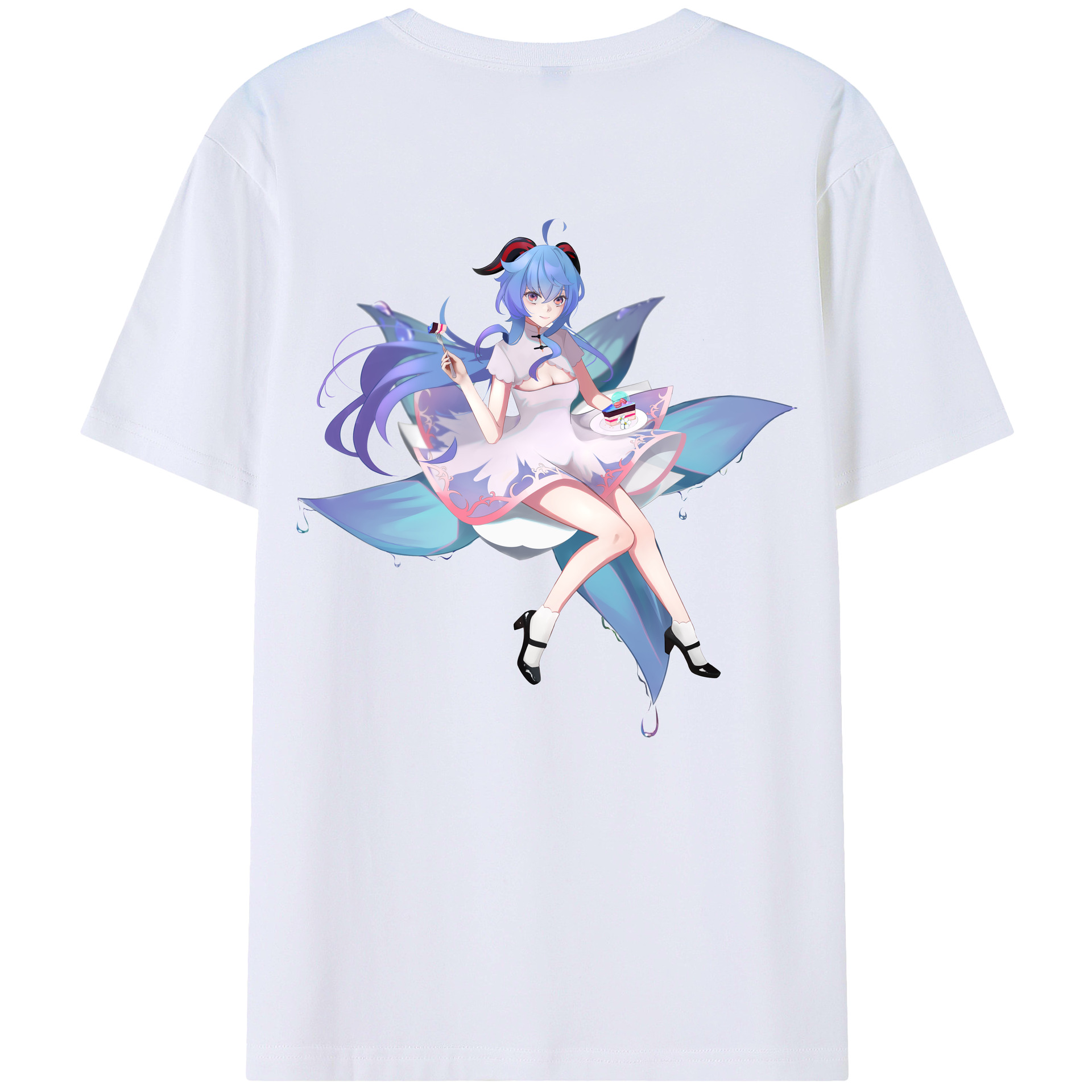 げんし神 甘雨 かんう genshin Ganyu レディース半袖Tシャツ(バックプリント)