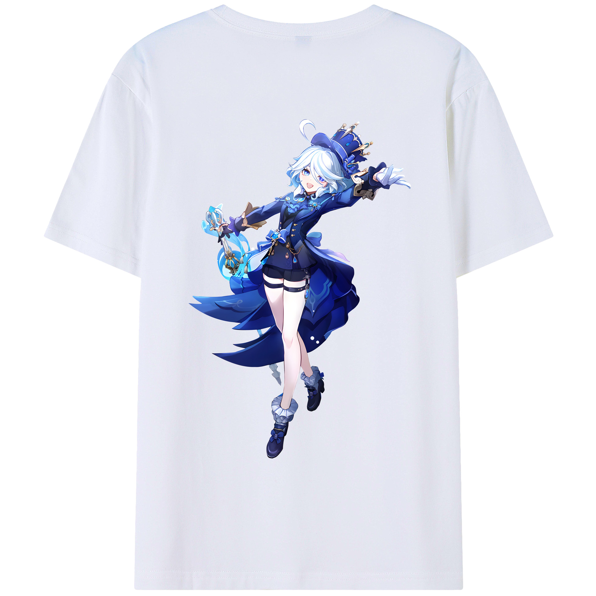 げんし神 フリーナ genshin Furina レディース半袖Tシャツ(バックプリント)