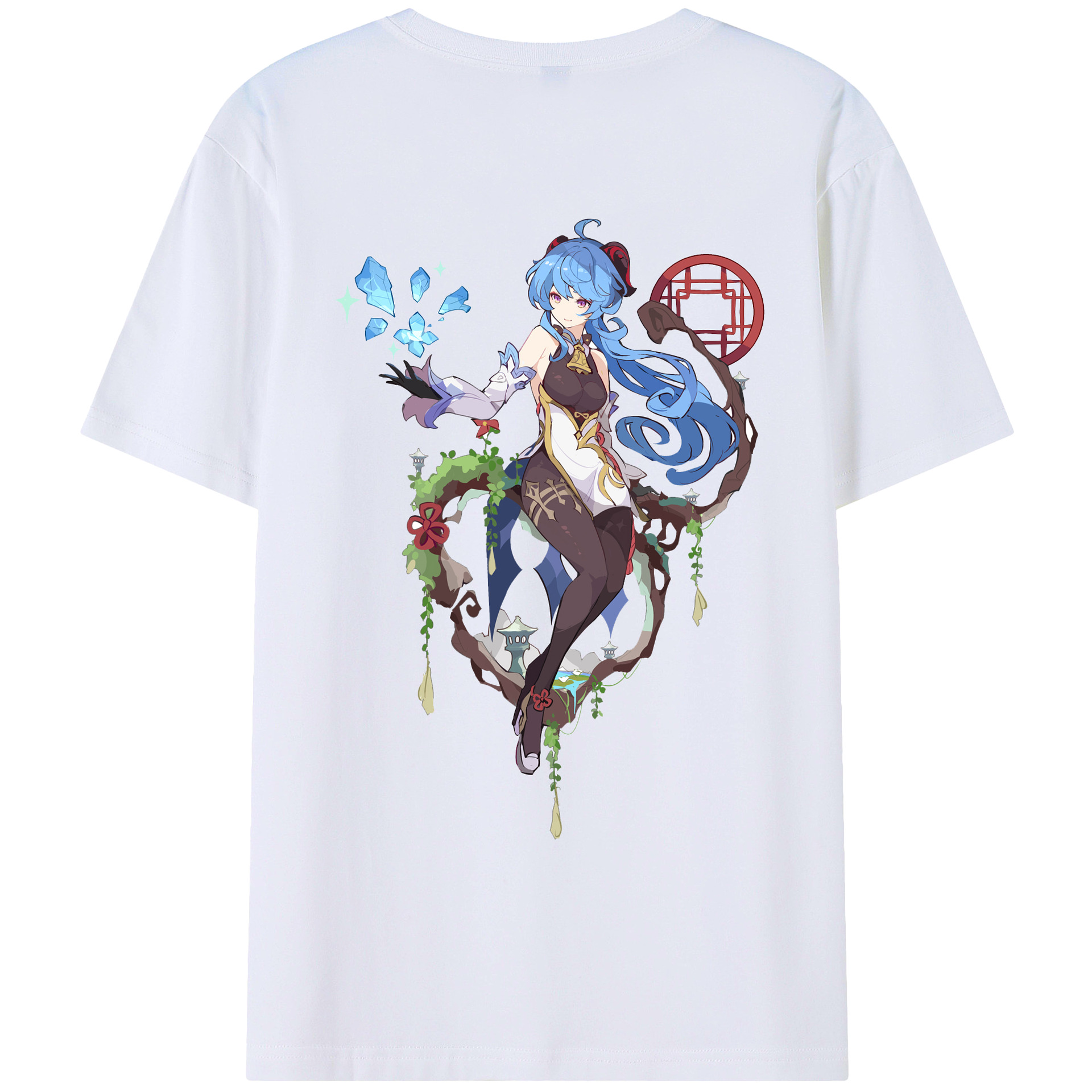 げんし神 甘雨 かんう genshin Ganyu レディース半袖Tシャツ(バックプリント)