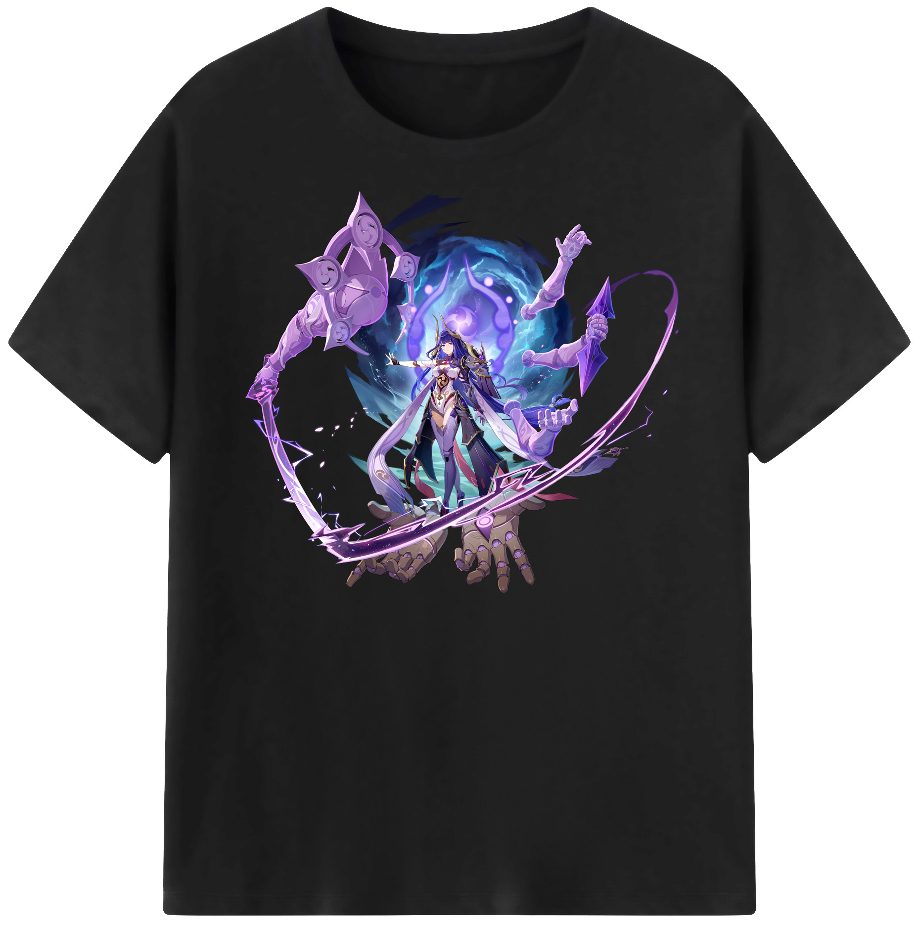 げんし神 雷電将軍 らいでんしょうぐん genshin Raiden Shogun レディースカジュアルプリントTシャツ（綿100％）
