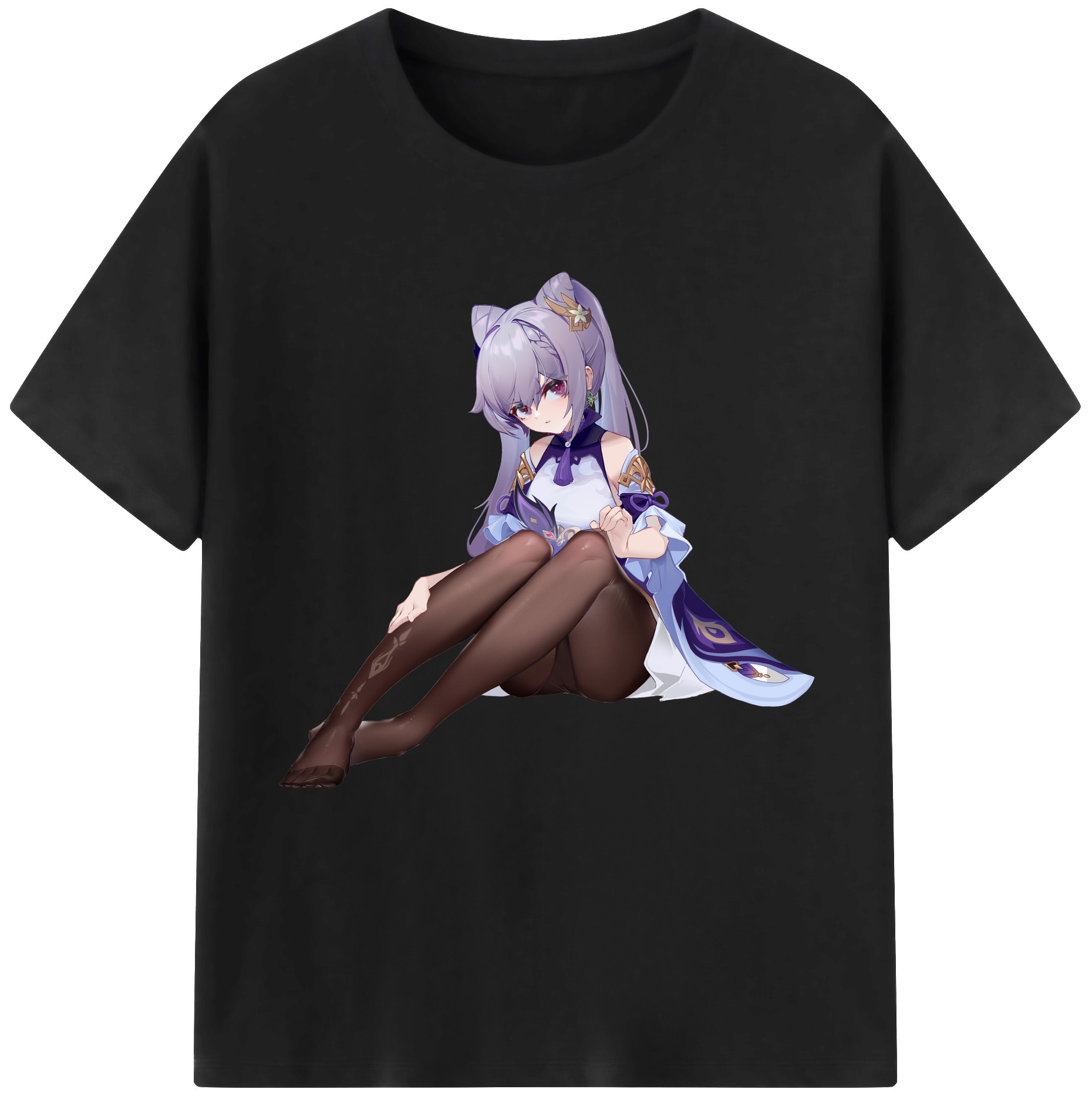 げんし神 刻晴 こくせい genshin Kokusei レディースカジュアルプリントTシャツ（綿100％）