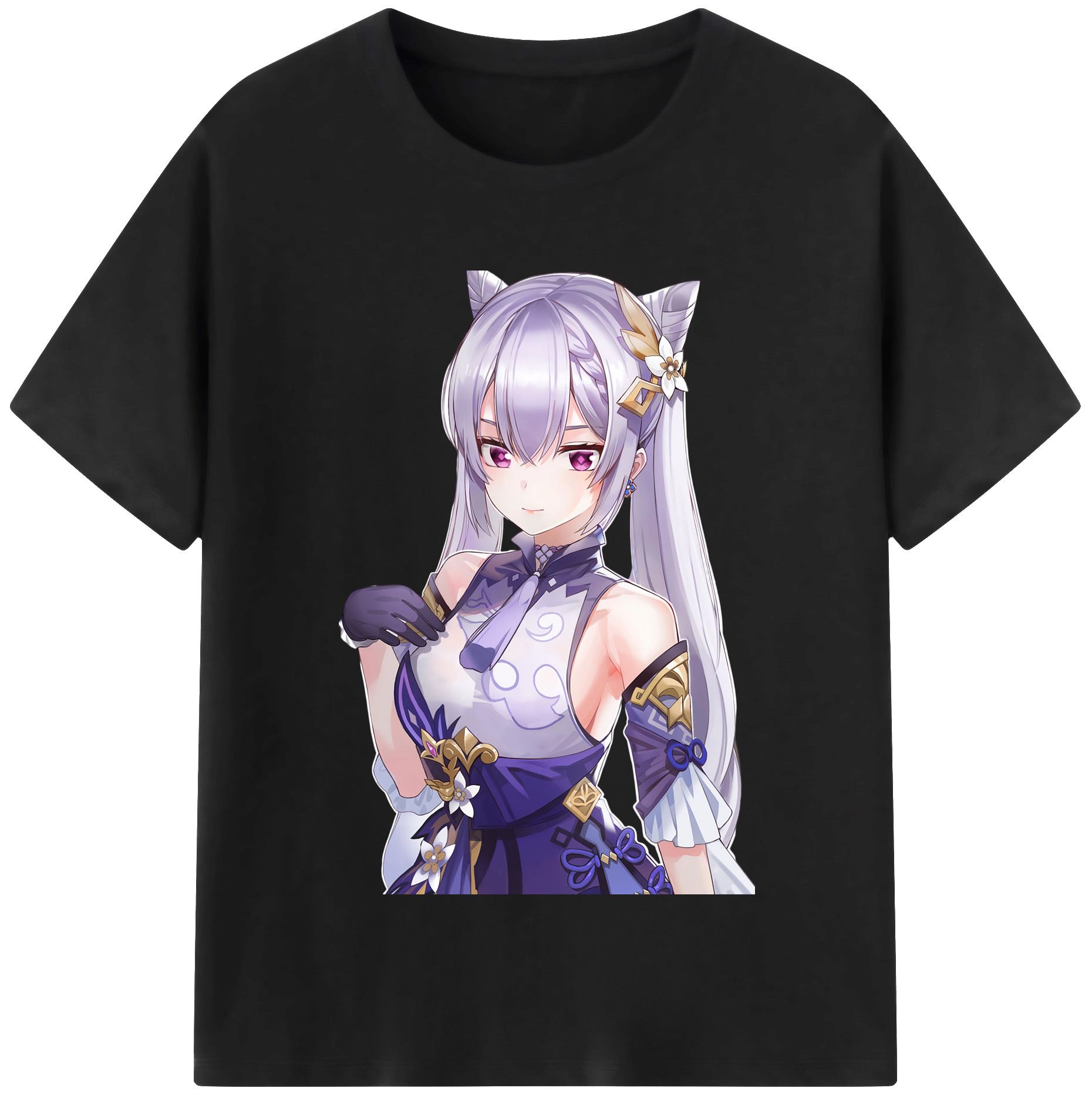 げんし神 刻晴 こくせい genshin Kokusei レディースカジュアルプリントTシャツ（綿100％）