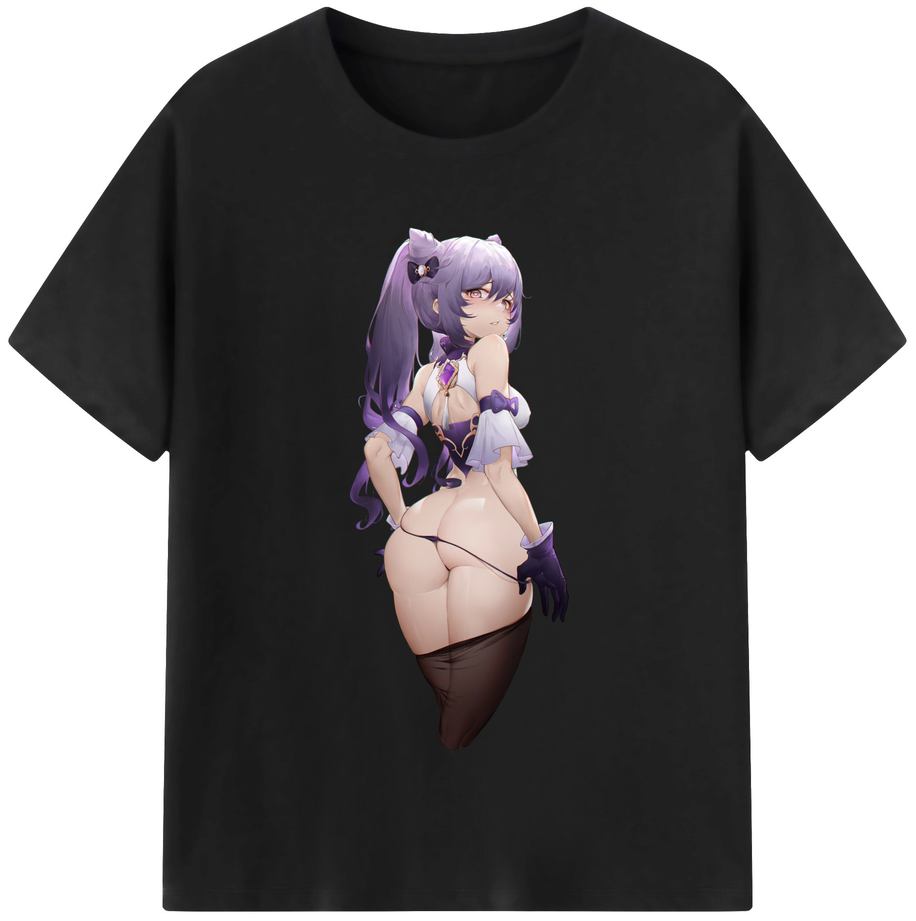 げんし神 刻晴 こくせい genshin Kokusei レディースカジュアルプリントTシャツ（綿100％）