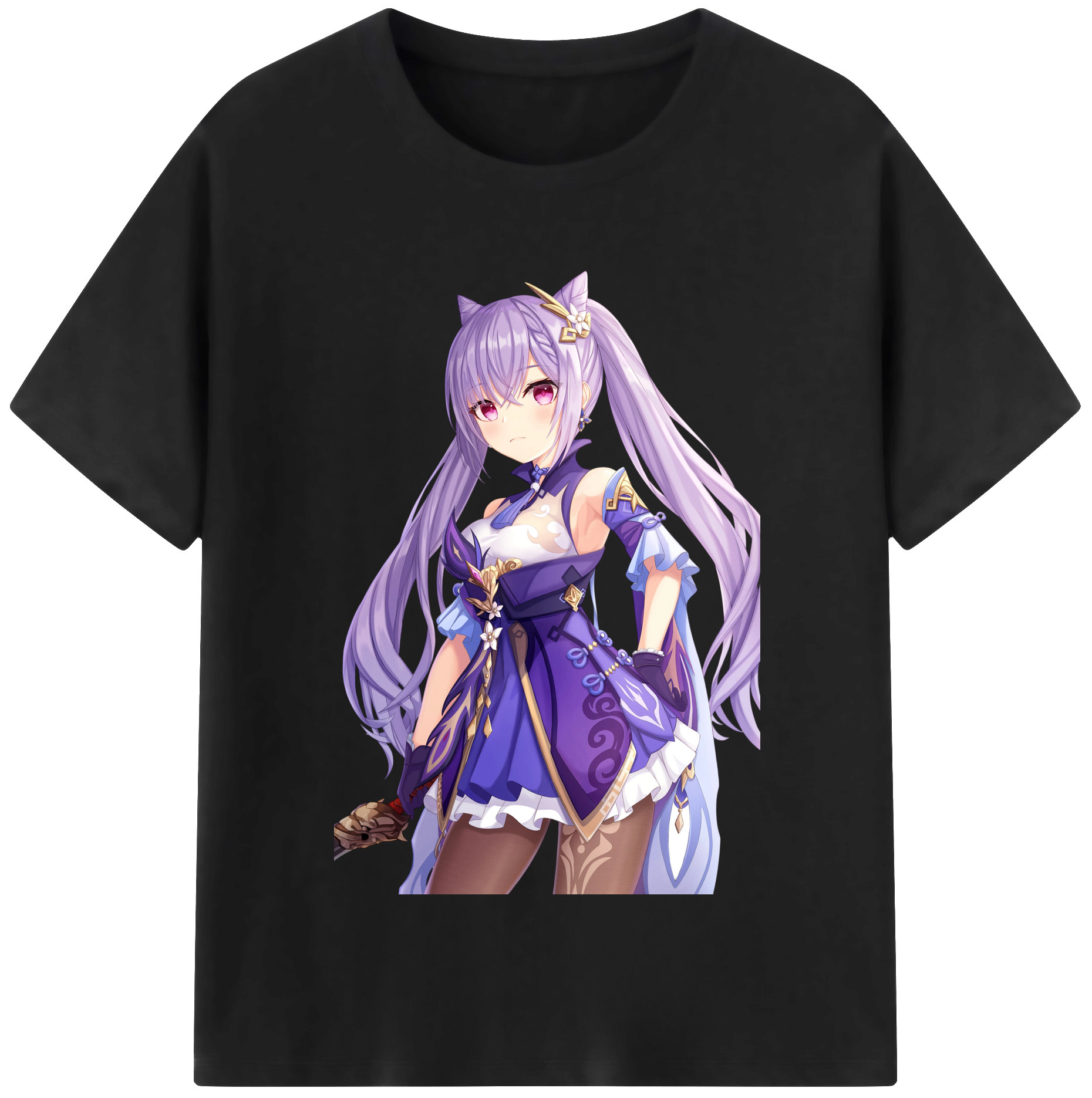 げんし神 刻晴 こくせい genshin Kokusei レディースカジュアルプリントTシャツ（綿100％）