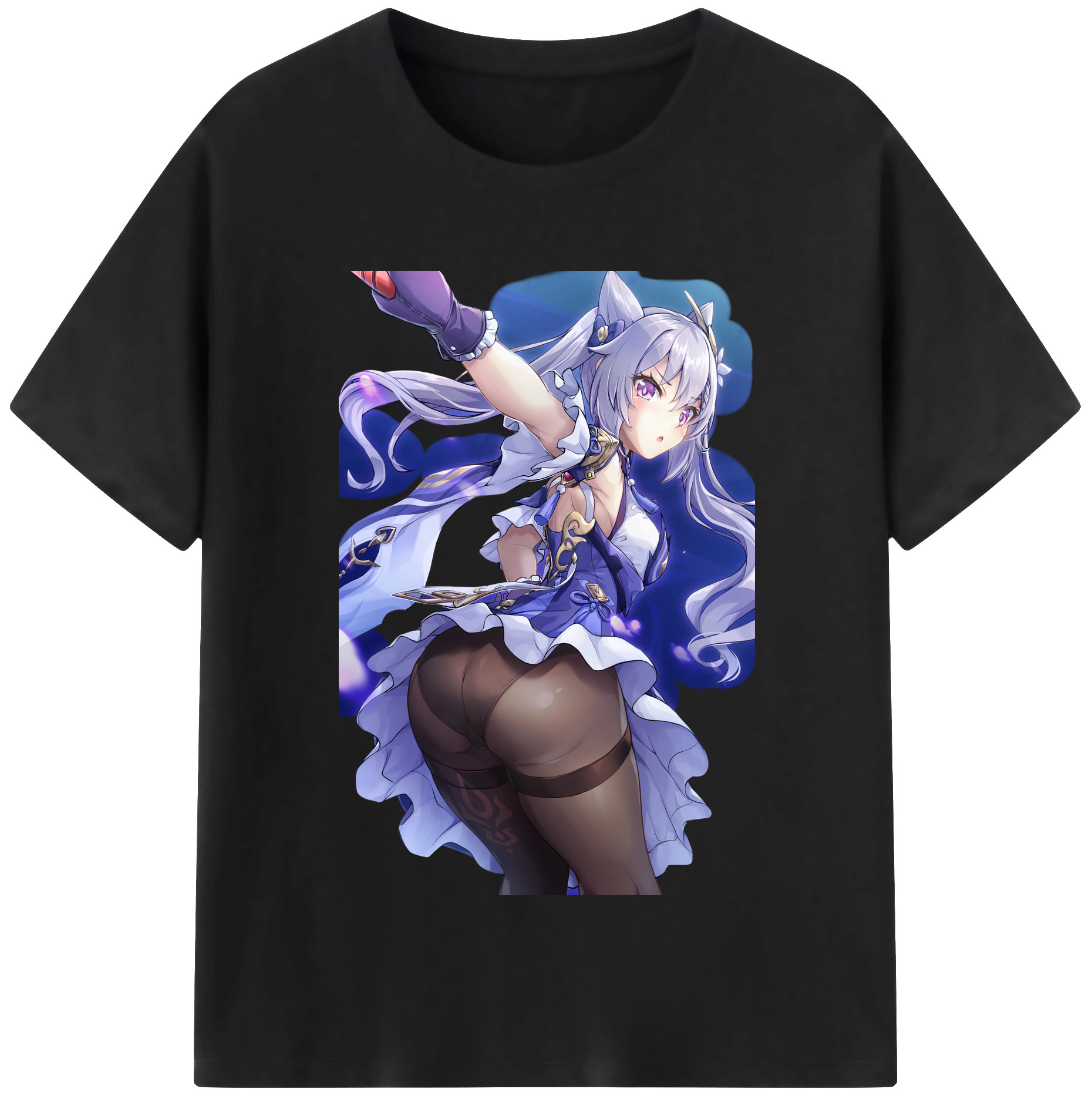げんし神 刻晴 こくせい genshin Kokusei レディースカジュアルプリントTシャツ（綿100％）