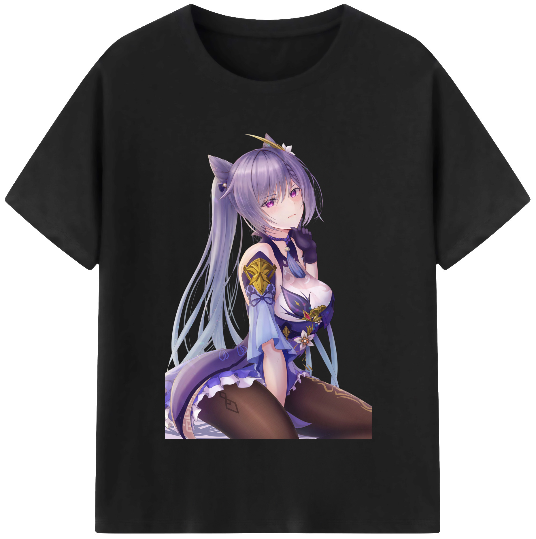 げんし神 刻晴 こくせい genshin Kokusei レディースカジュアルプリントTシャツ（綿100％）