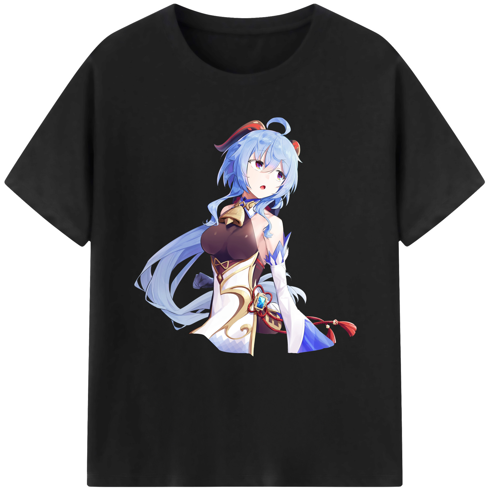 げんし神 甘雨 かんう genshin Ganyu レディースカジュアルプリントTシャツ（綿100％）