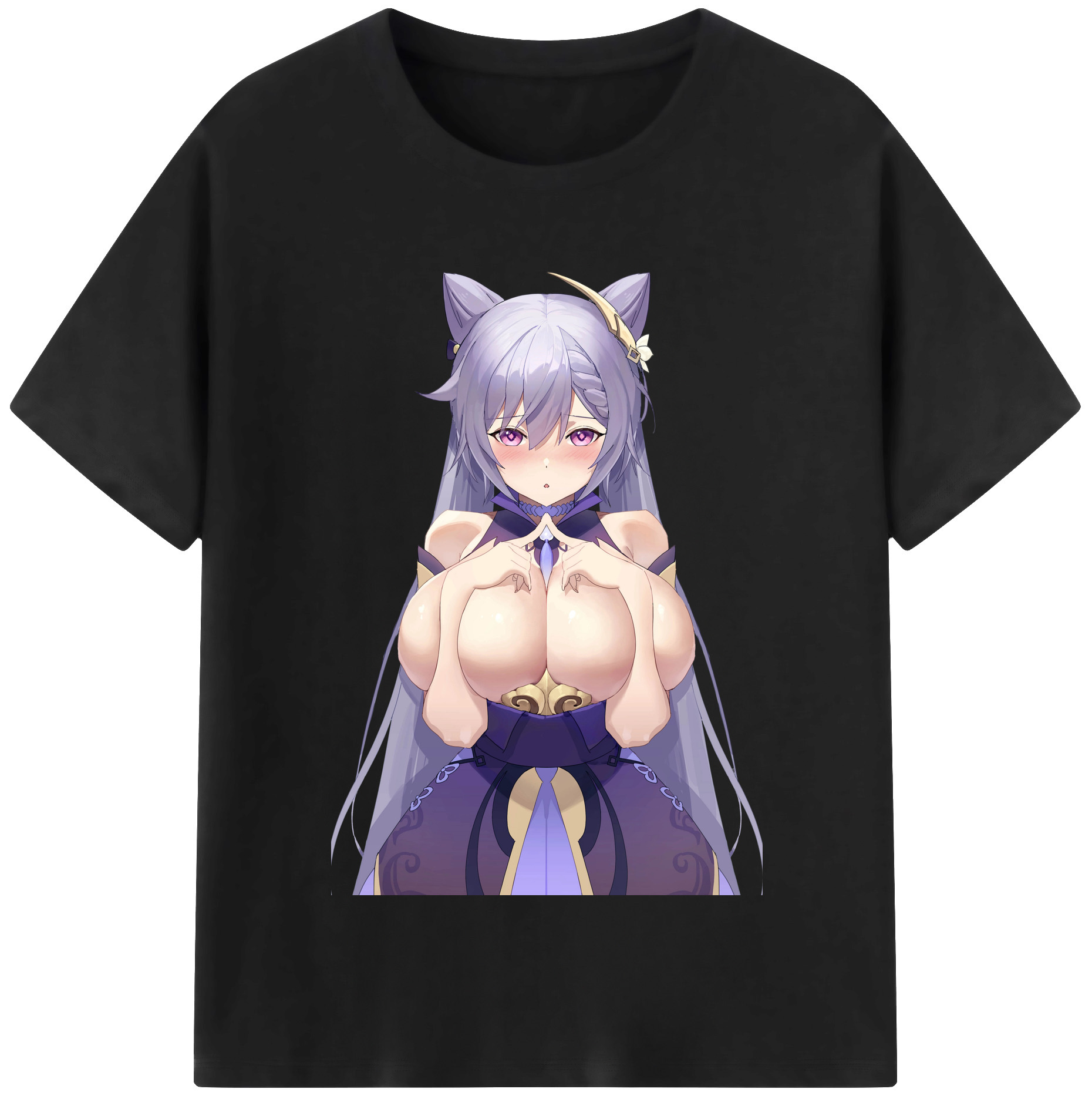 げんし神 刻晴 こくせい genshin Kokusei レディースカジュアルプリントTシャツ（綿100％）