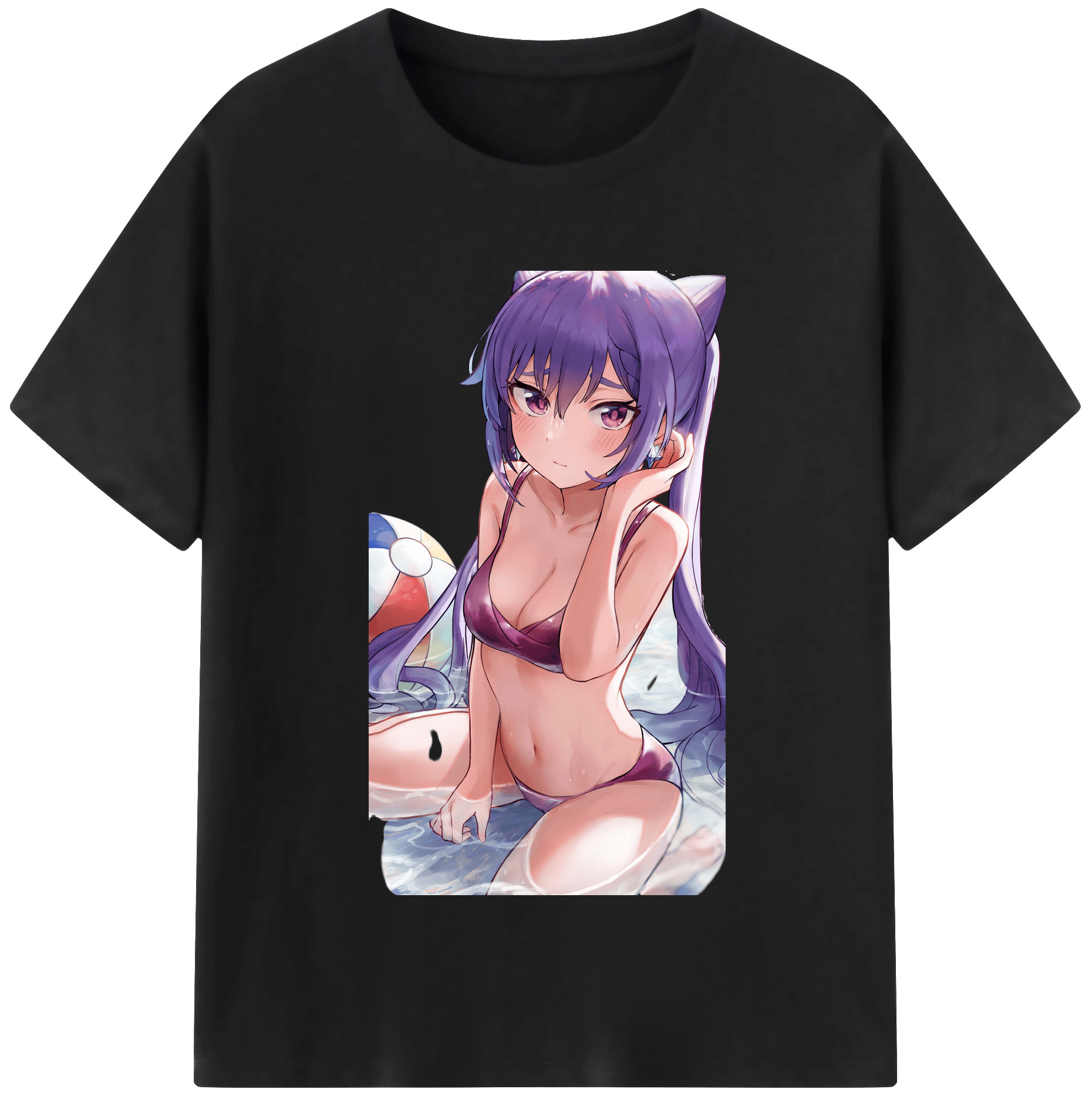 げんし神 刻晴 こくせい genshin Kokusei レディースカジュアルプリントTシャツ（綿100％）