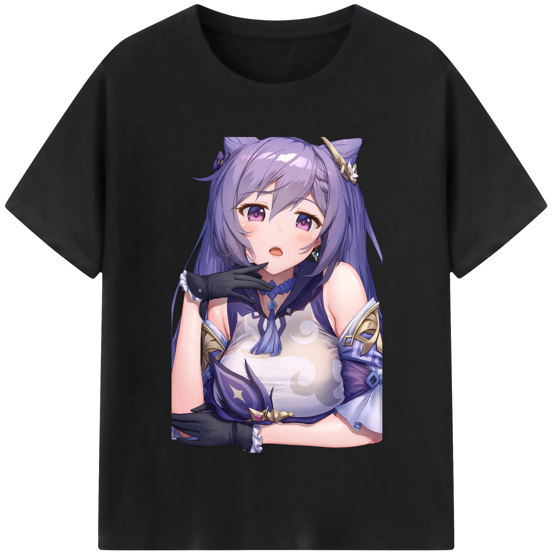 げんし神 刻晴 こくせい genshin Kokusei レディースカジュアルプリントTシャツ（綿100％）