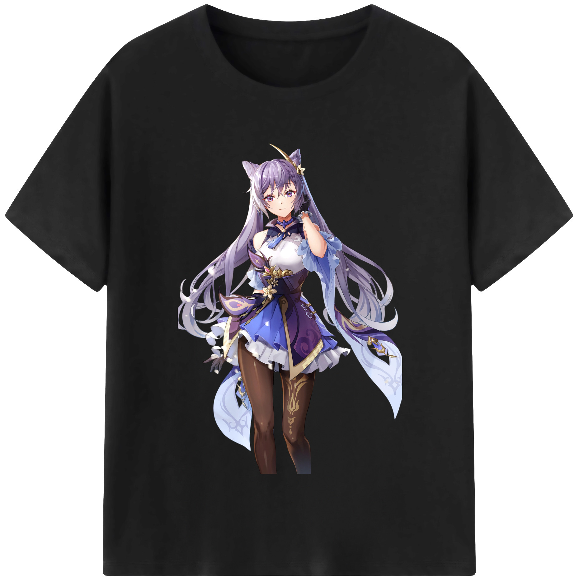 げんし神 刻晴 こくせい genshin Kokusei レディースカジュアルプリントTシャツ（綿100％）