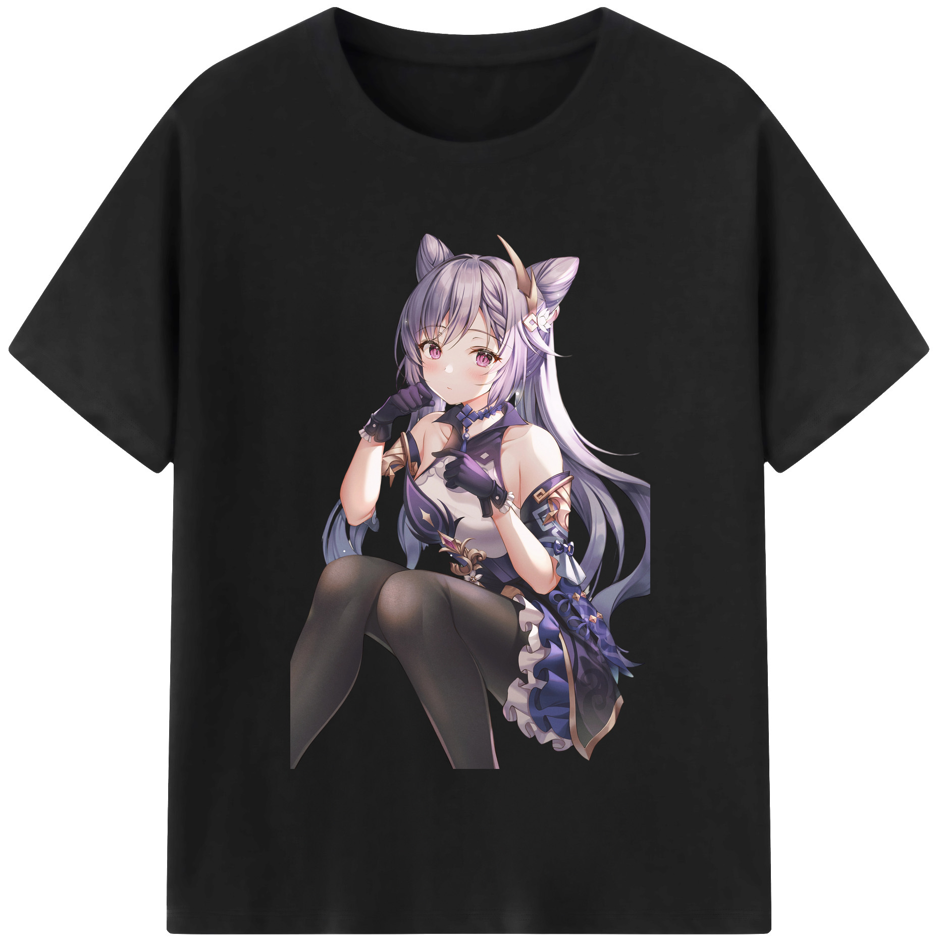 げんし神 刻晴 こくせい genshin Kokusei レディースカジュアルプリントTシャツ（綿100％）