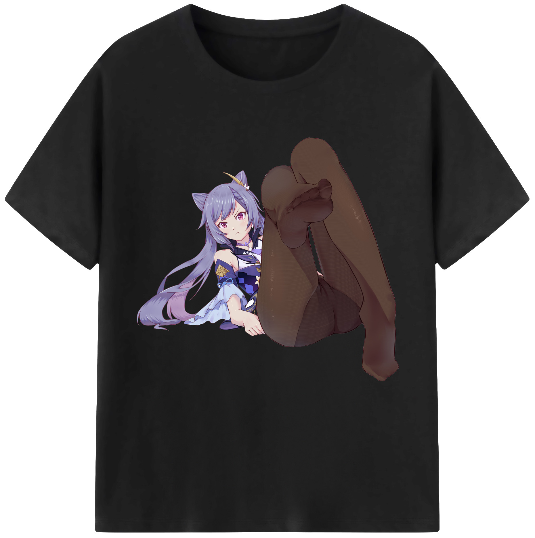 げんし神 刻晴 こくせい genshin Kokusei レディースカジュアルプリントTシャツ（綿100％）