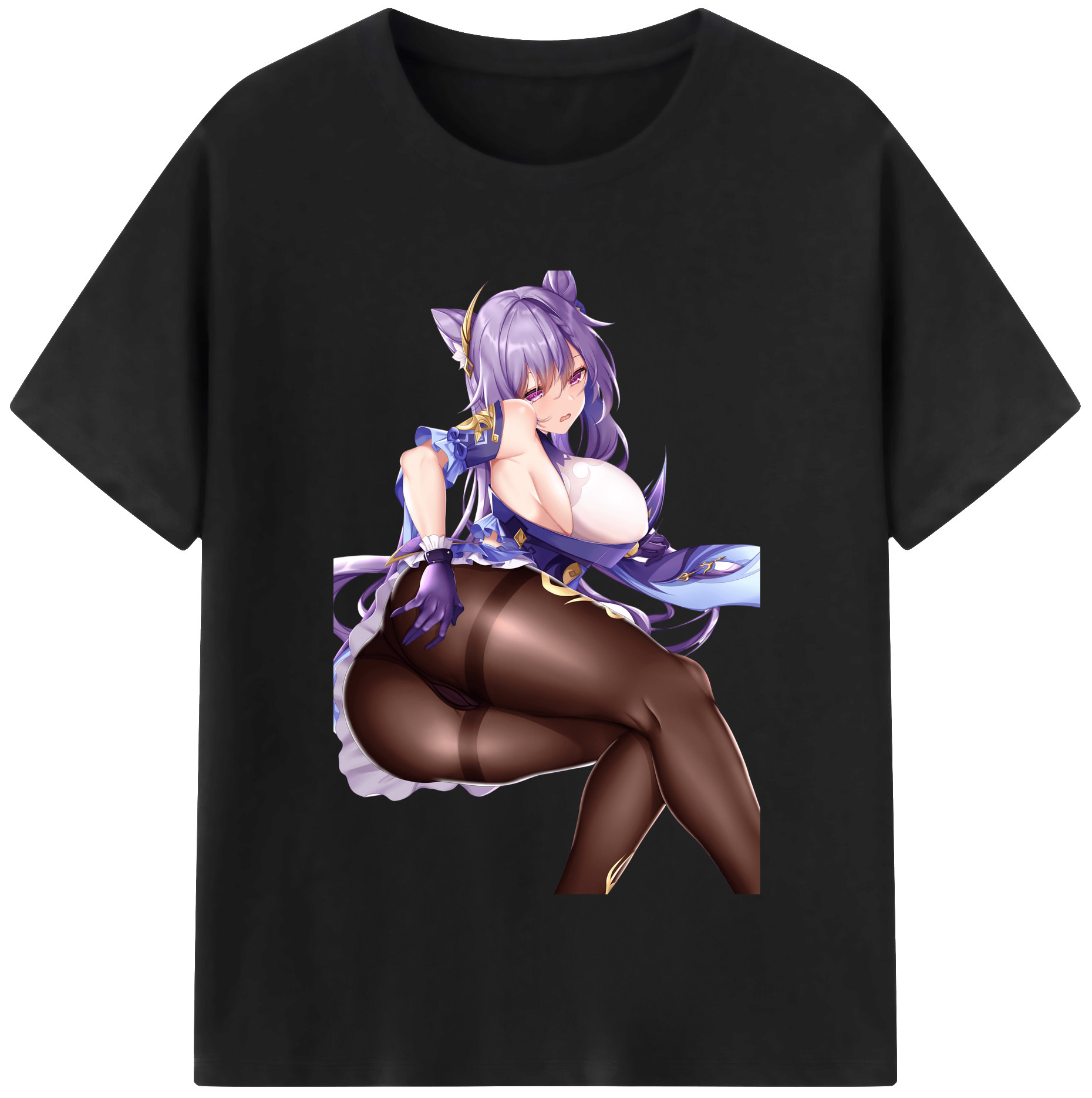 げんし神 刻晴 こくせい genshin Kokusei レディースカジュアルプリントTシャツ（綿100％）