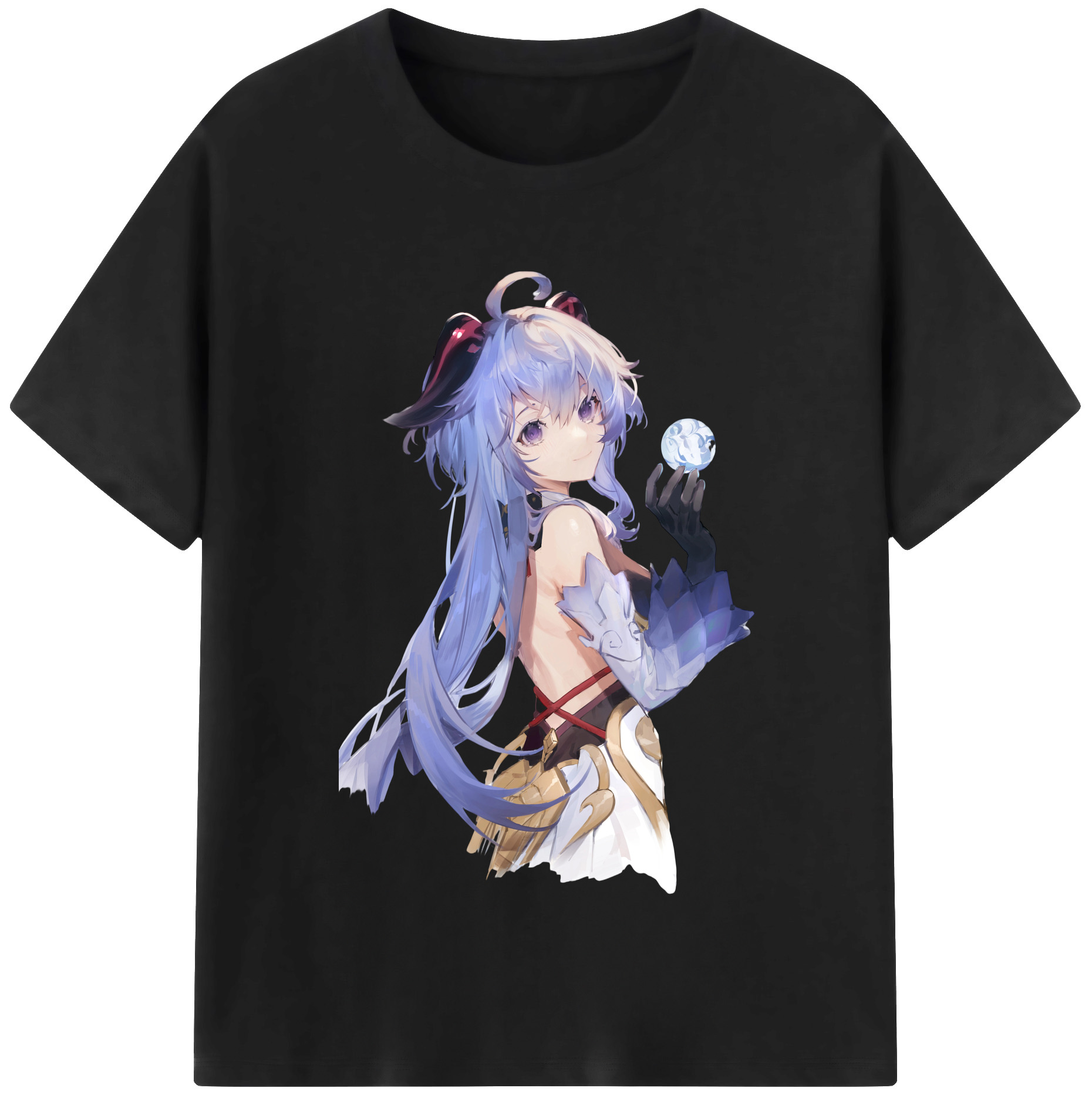 げんし神 甘雨 かんう genshin Ganyu レディースカジュアルプリントTシャツ（綿100％）