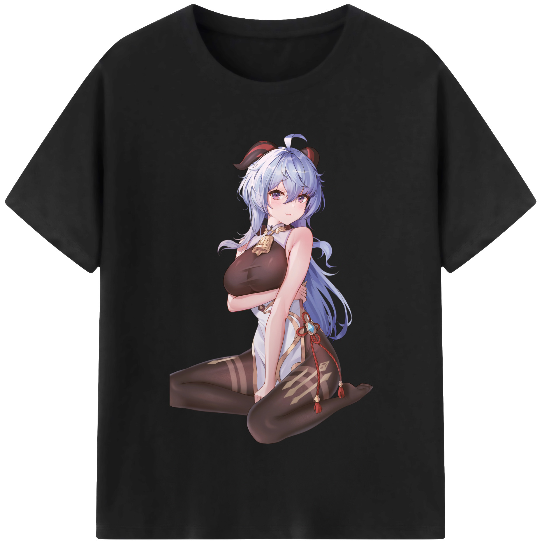 げんし神 甘雨 かんう genshin Ganyu レディースカジュアルプリントTシャツ（綿100％）