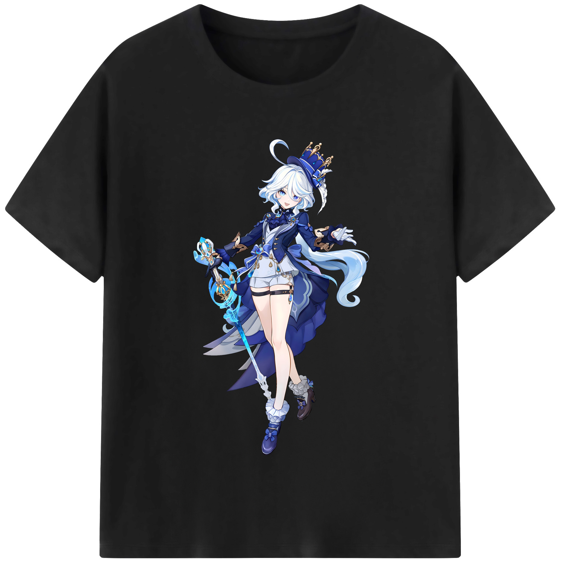げんし神 フリーナ genshin Furina レディースカジュアルプリントTシャツ（綿100％）