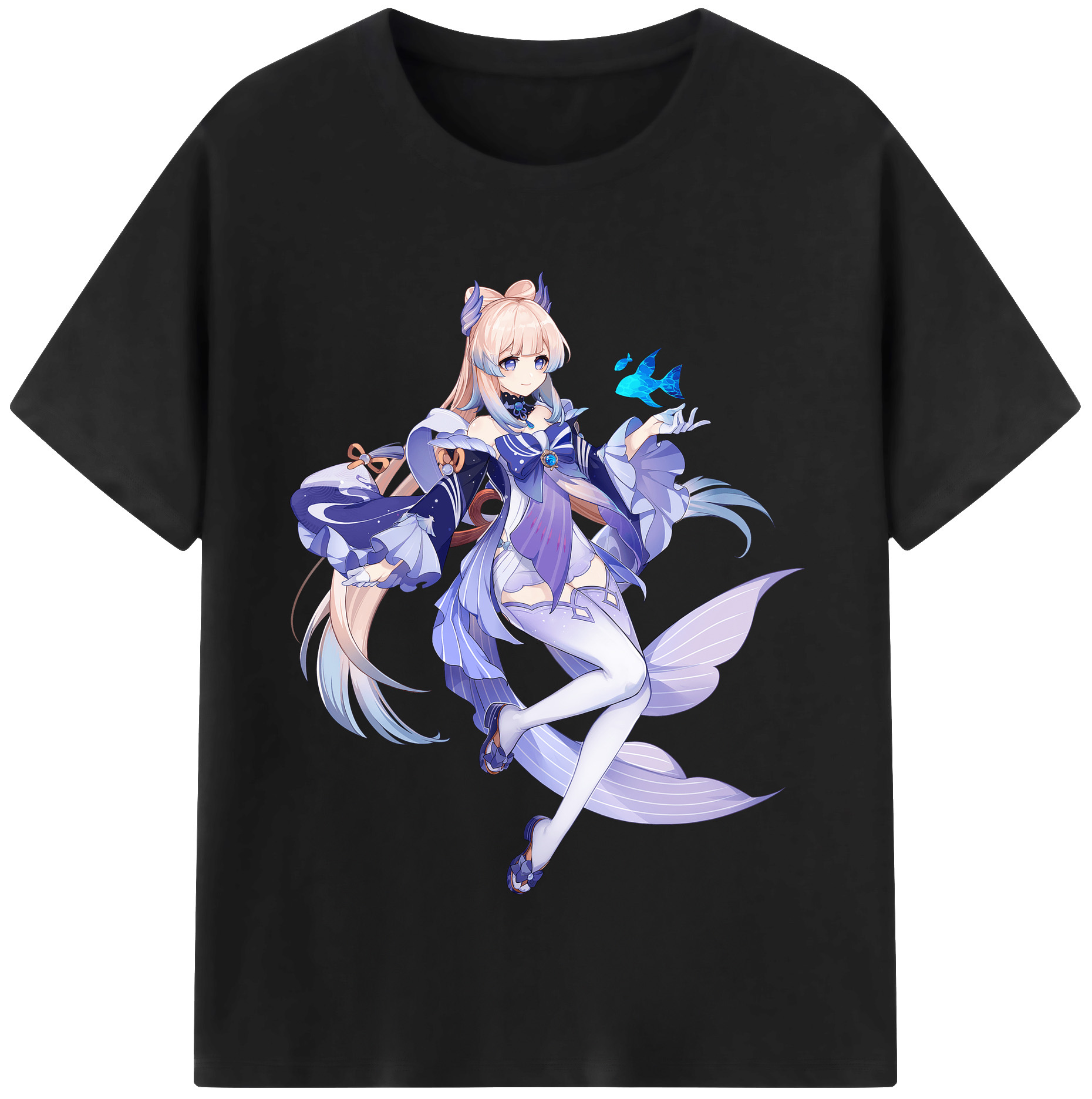 げんし神 珊瑚宮心海 サンゴノミヤ・ココミ genshin Sangonomiya Kokomi レディースカジュアルプリントTシャツ（綿100％）