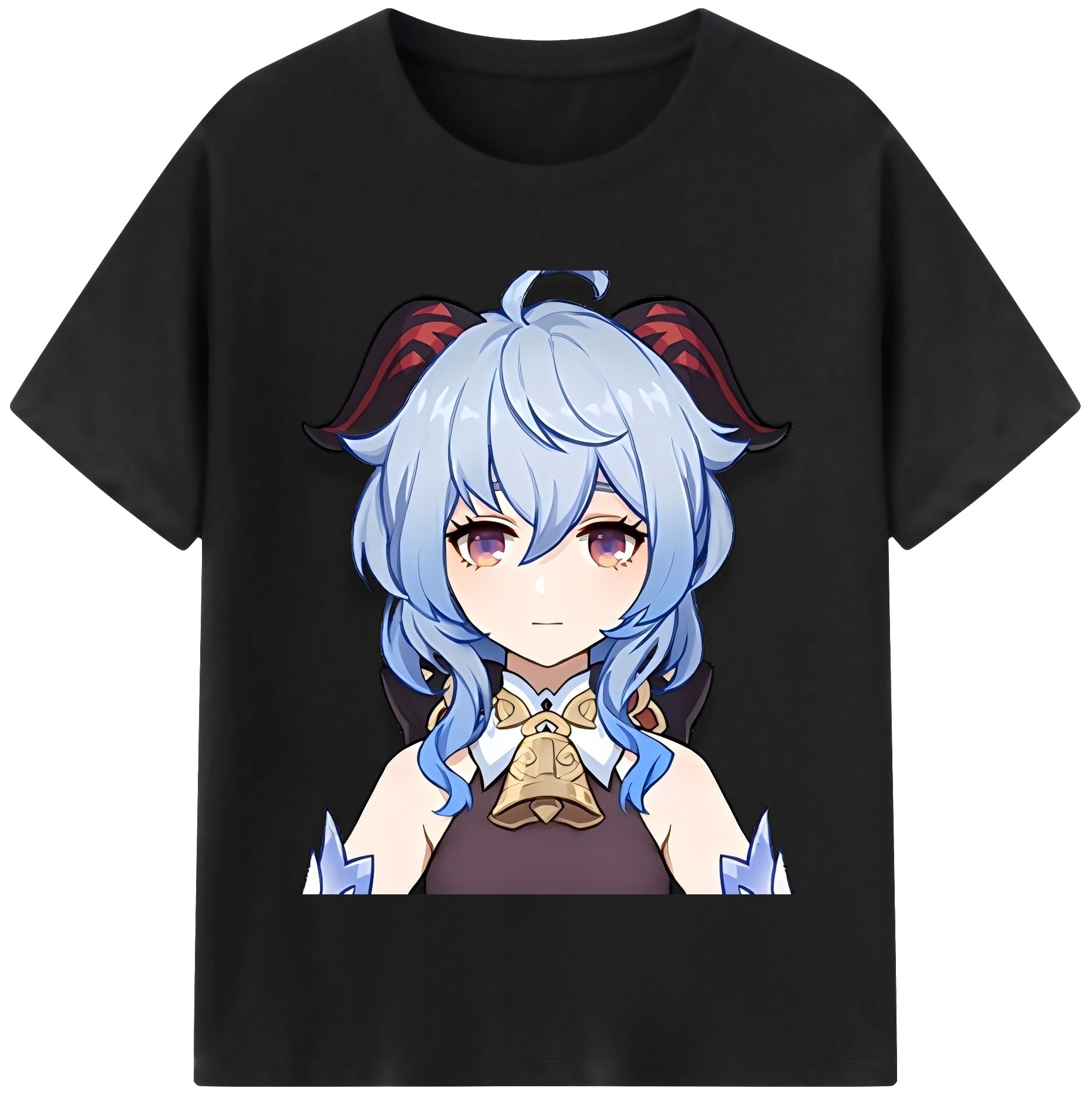 げんし神 甘雨 かんう genshin Ganyu レディースカジュアルプリントTシャツ（綿100％）