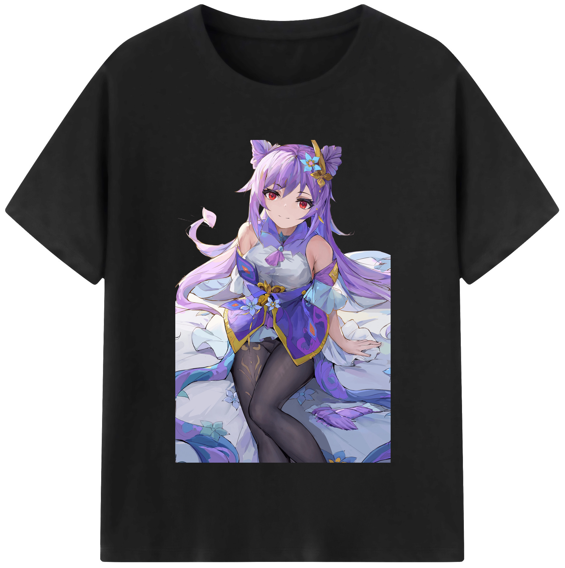 げんし神 刻晴 こくせい genshin Kokusei レディースカジュアルプリントTシャツ（綿100％）