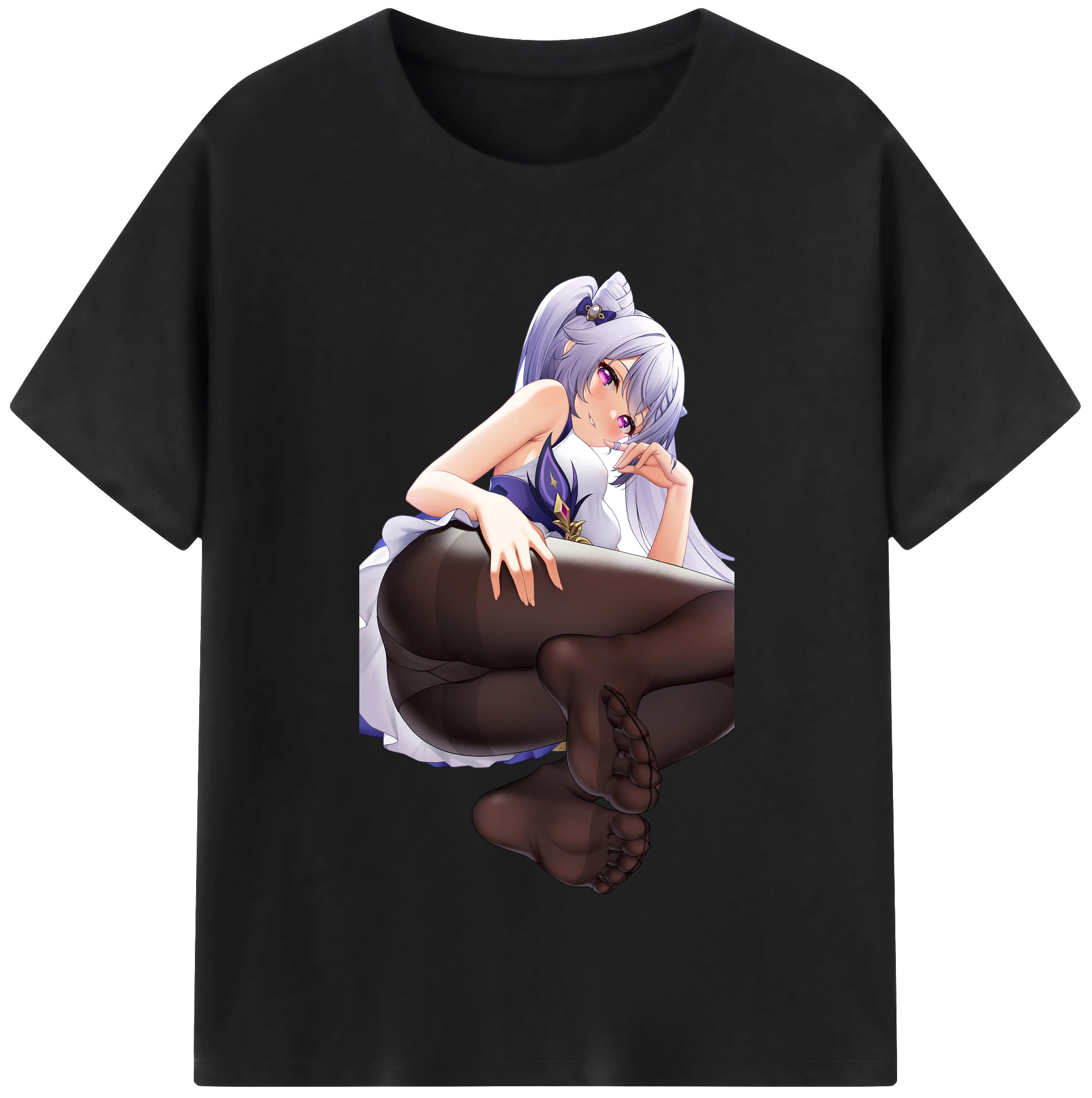 げんし神 刻晴 こくせい genshin Kokusei レディースカジュアルプリントTシャツ（綿100％）