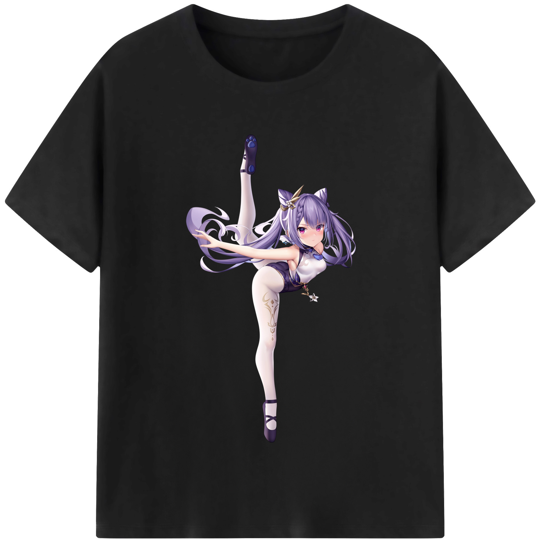 げんし神 刻晴 こくせい genshin Kokusei レディースカジュアルプリントTシャツ（綿100％）