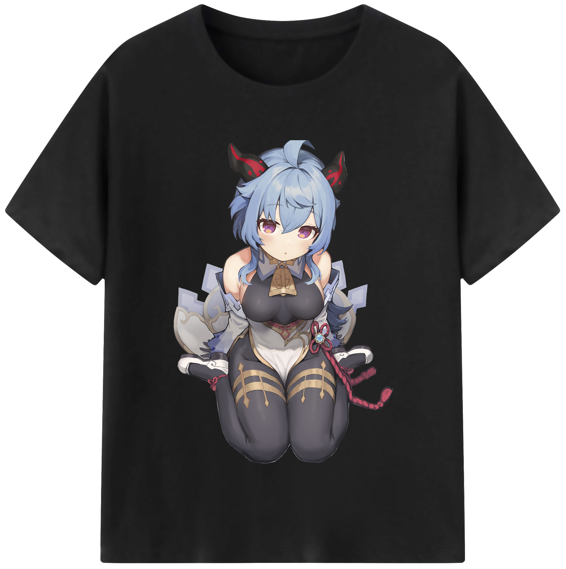げんし神 甘雨 かんう genshin Ganyu レディースカジュアルプリントTシャツ（綿100％）