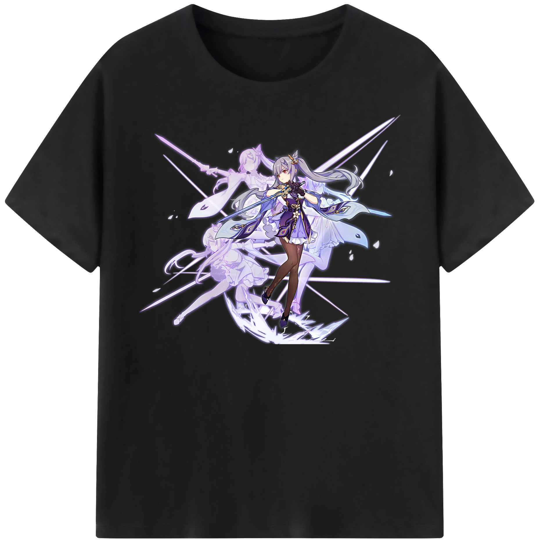 げんし神 刻晴 こくせい genshin Kokusei レディースカジュアルプリントTシャツ（綿100％）